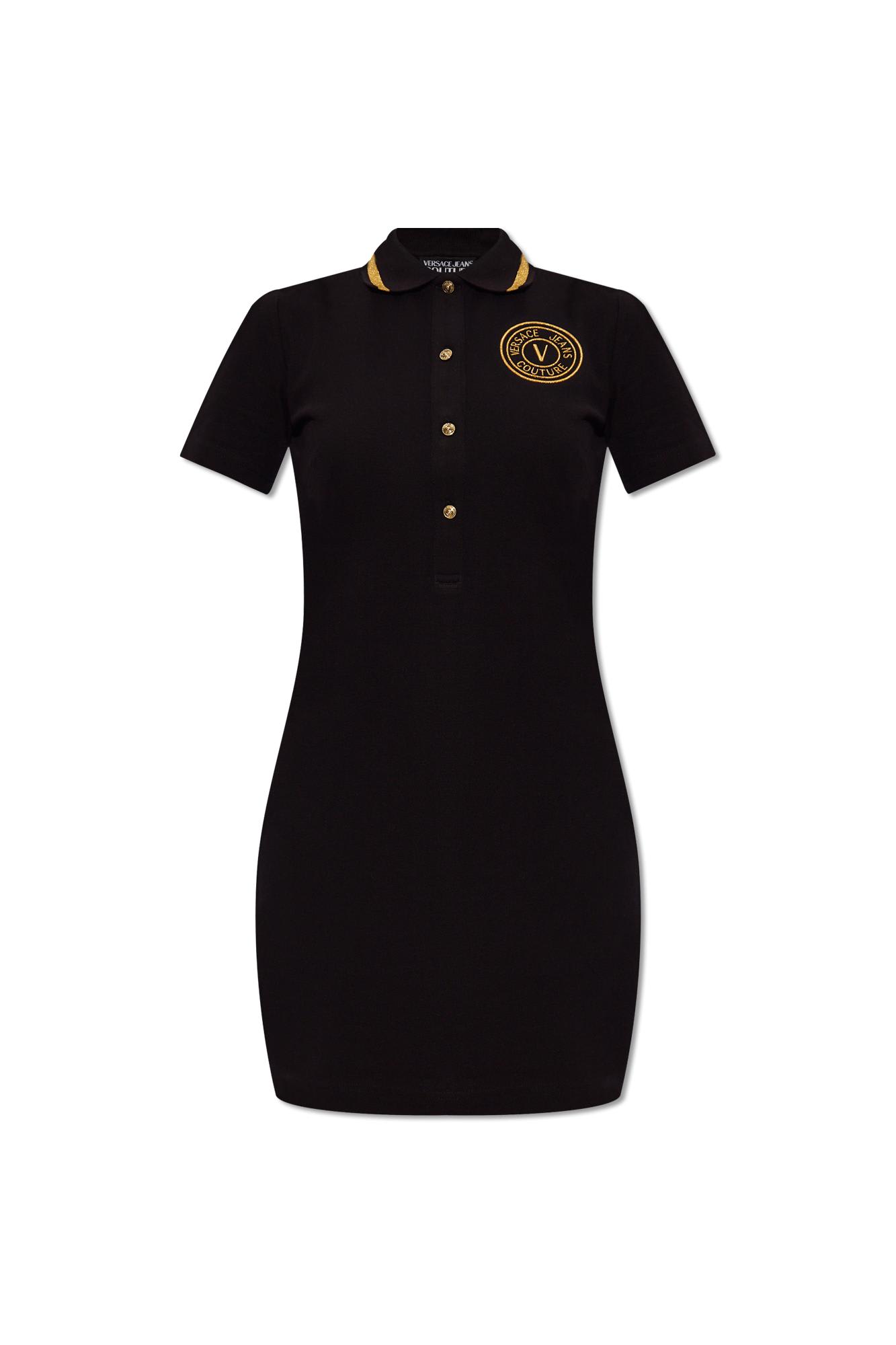 Shop Versace Jeans Couture Polo Dress In Black