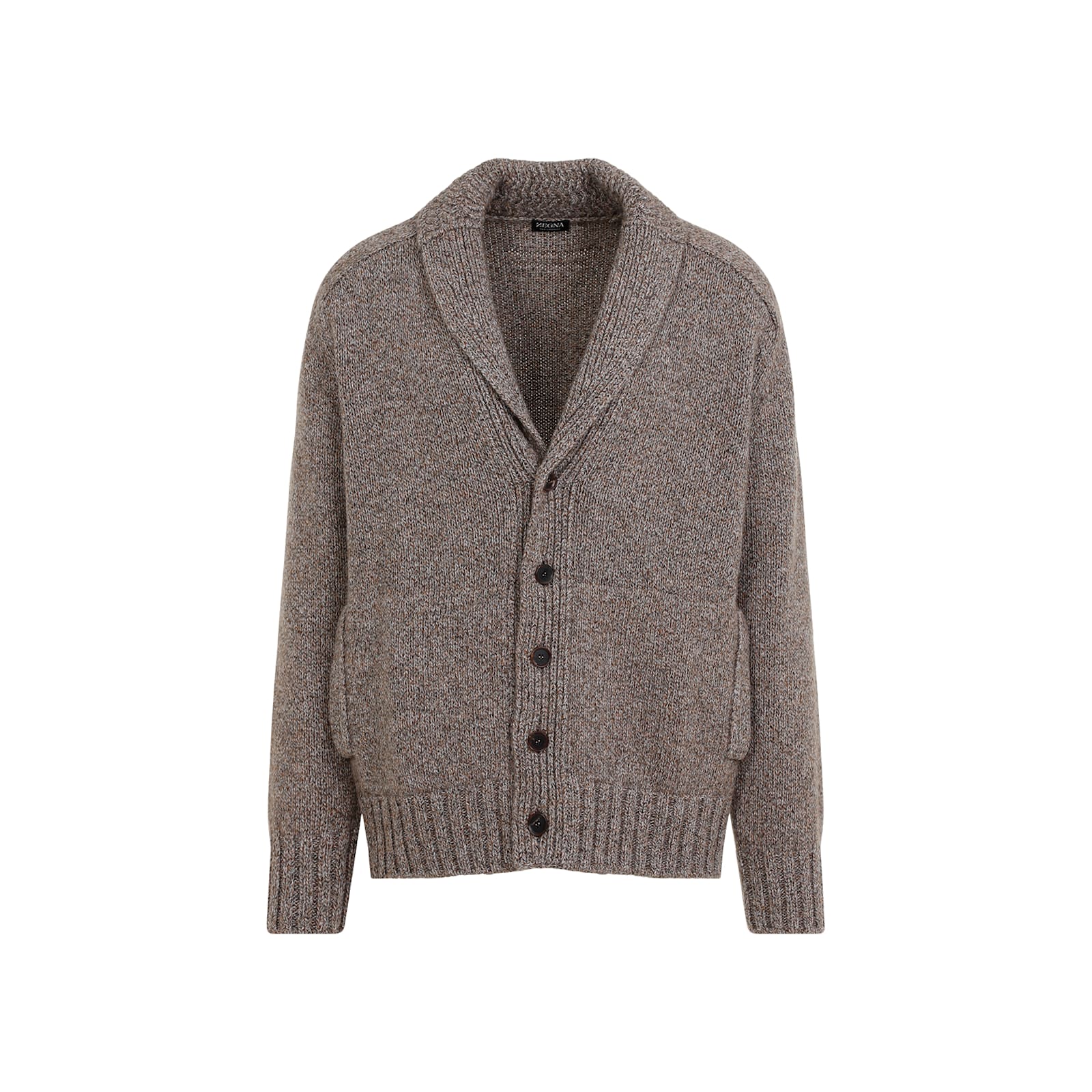 Shop Zegna Cashmere Cardigan In Marrone Scuro