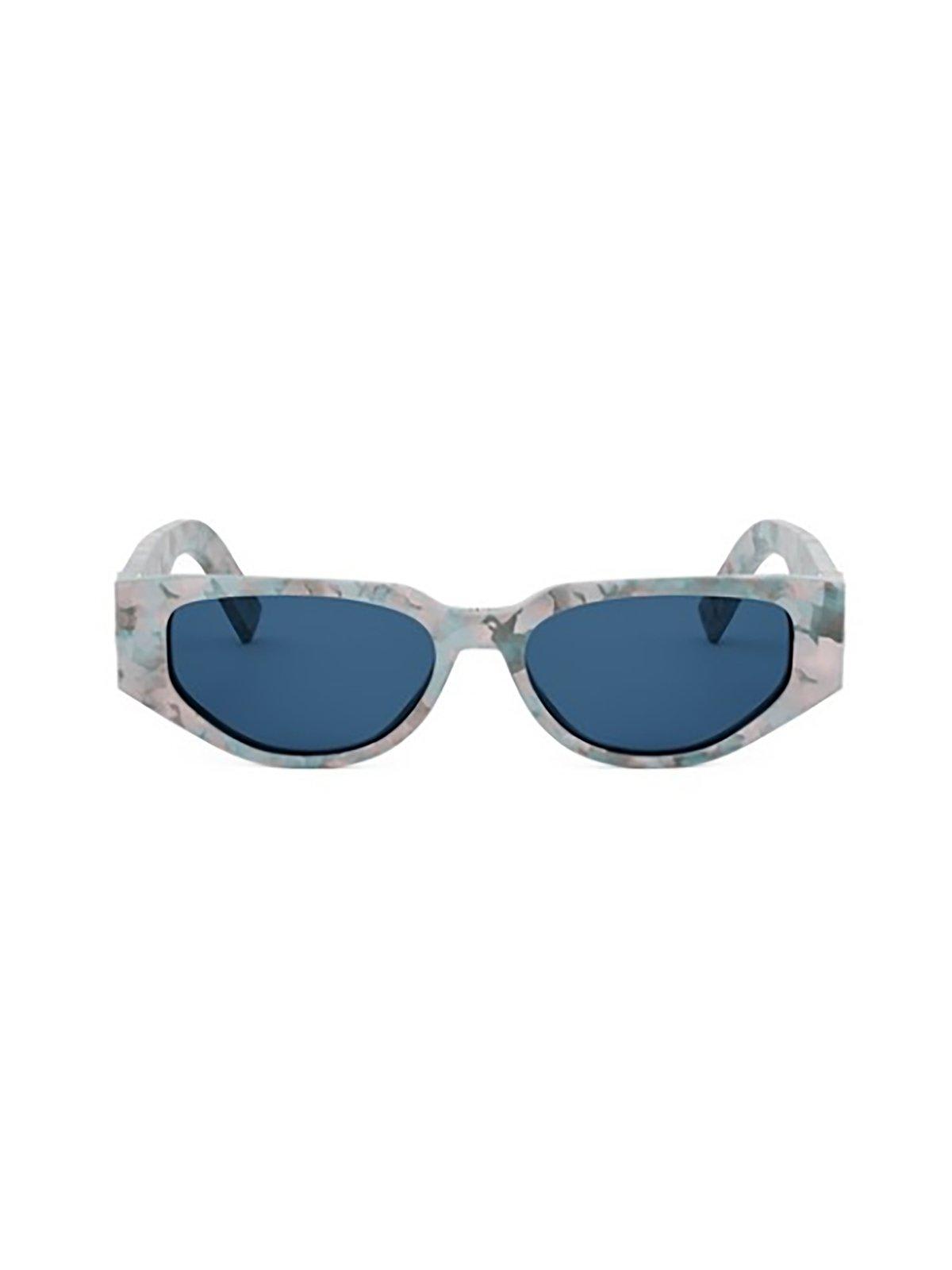 Dior Irregular Frame Sunglasses In 55v - Blue