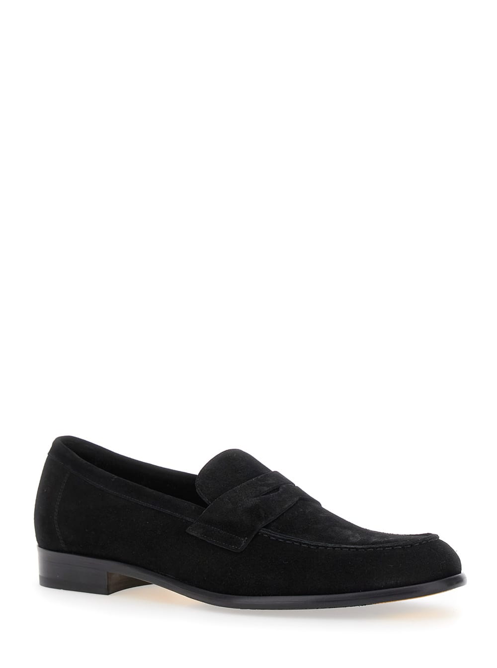 Doucal's Man Loafers Midnight Blue Size 10 Soft Leather In Black