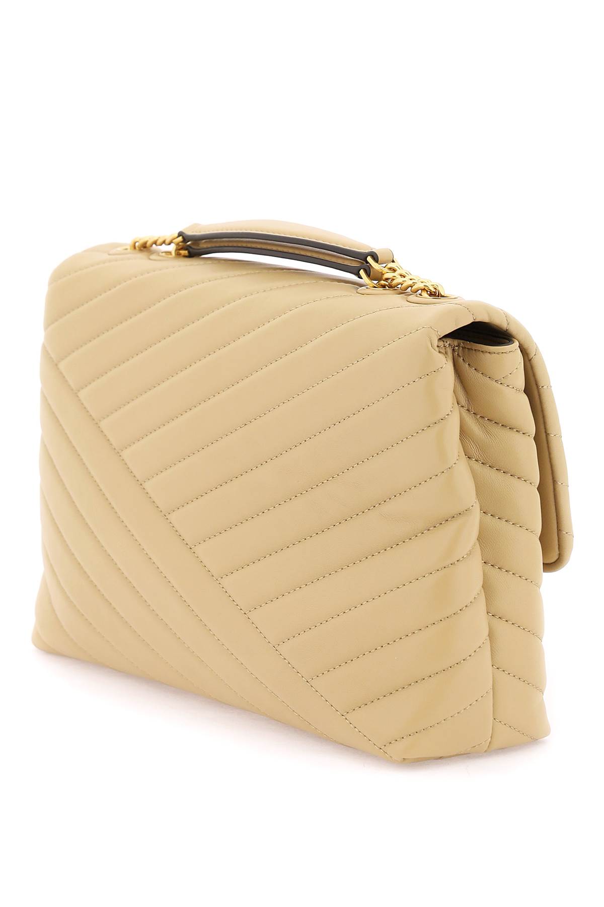 Shop Tory Burch Large Kira Shoulder Bag In Desert Dune (beige)