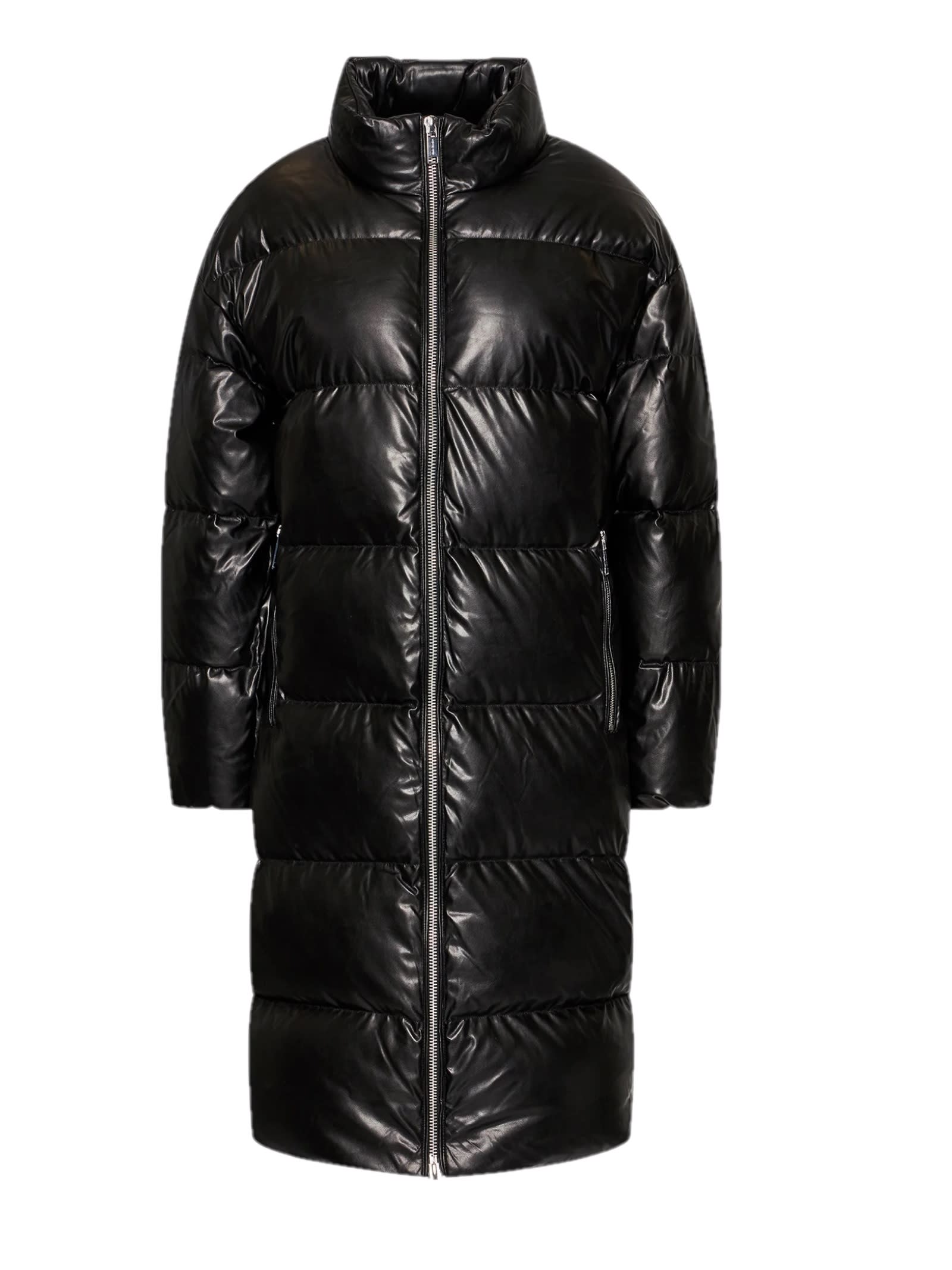 Michael Kors Collection Leather Quilted Puffer
