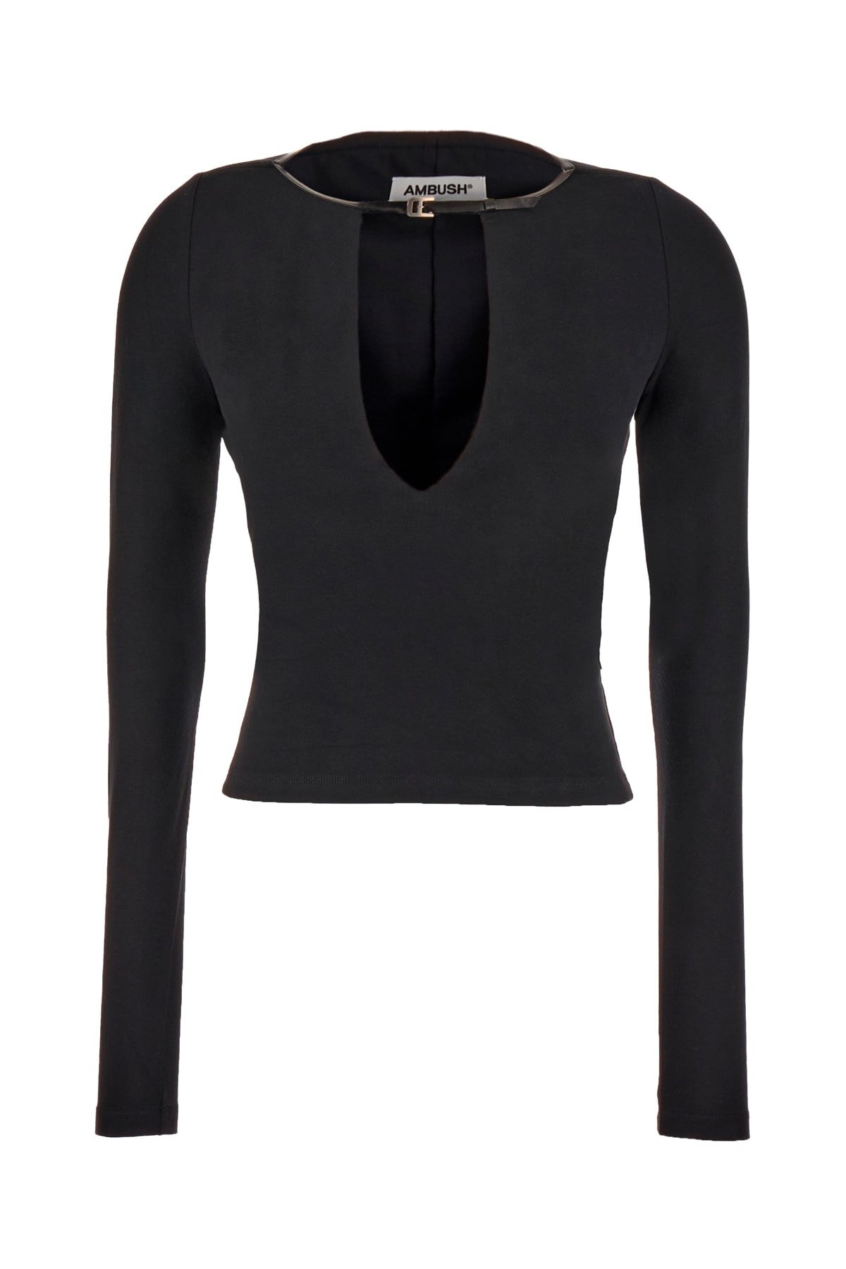 Shop Ambush Black Stretch Viscose Top In 1000