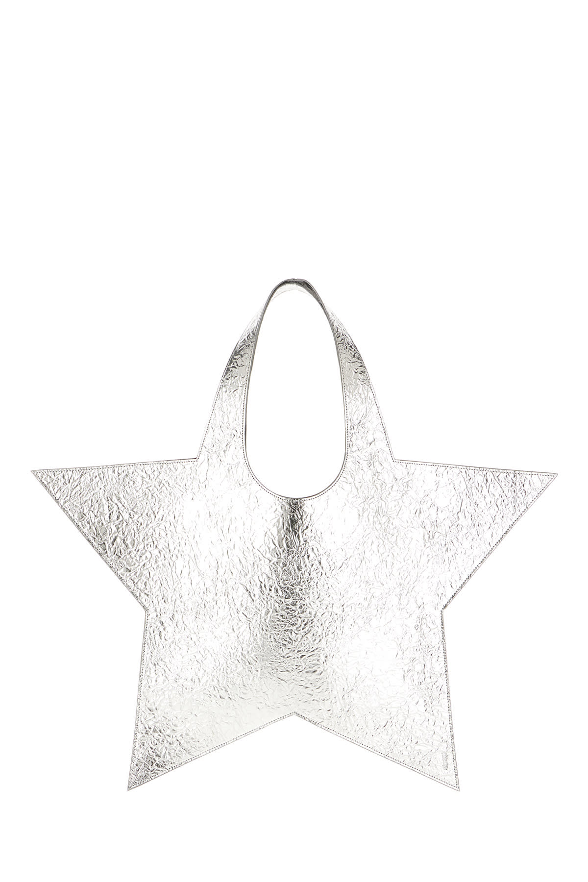 Shop Coperni Silver Leather Star Shoulder Bag