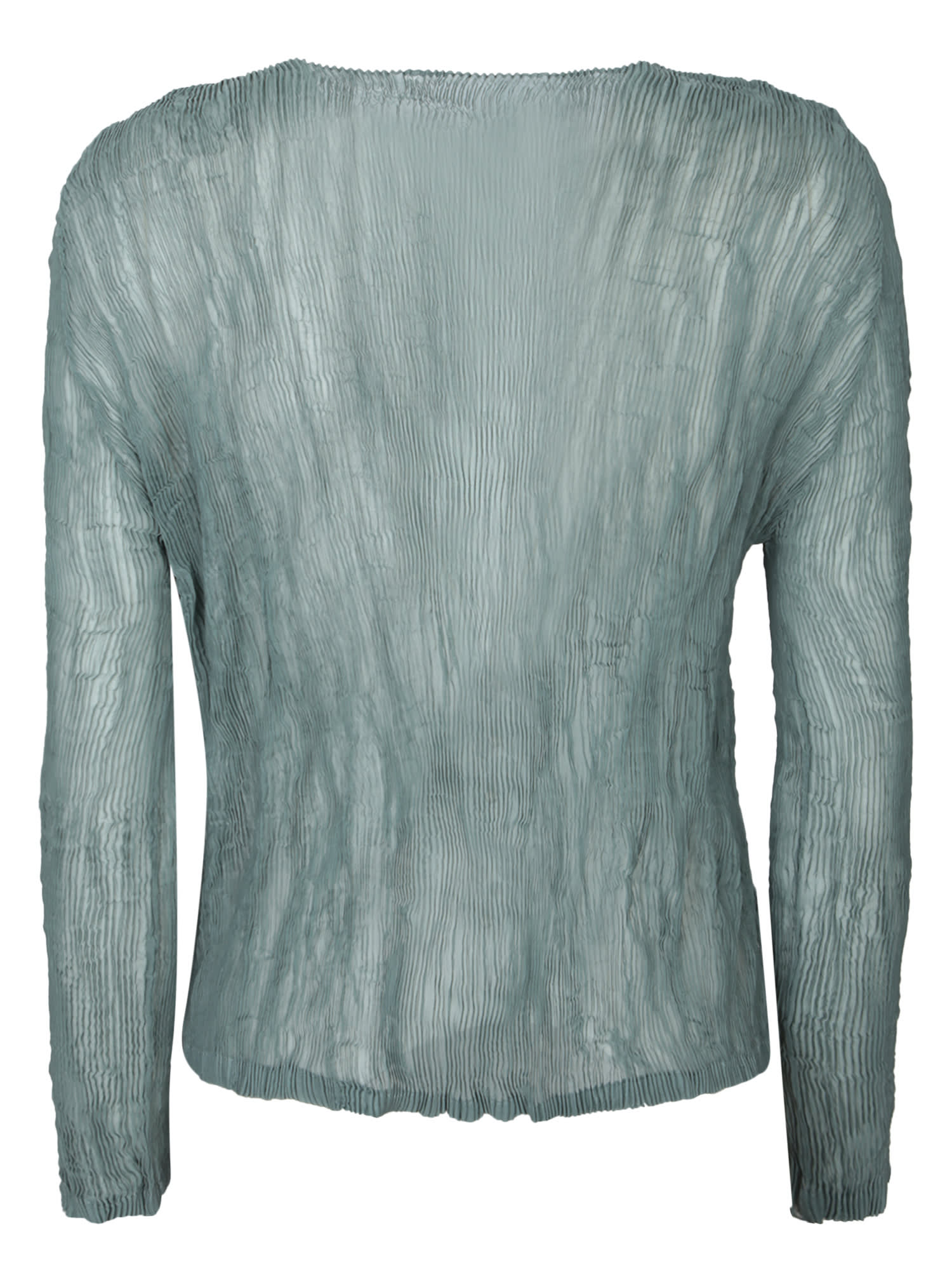 Issey Miyake Green Chiffon Twist Cardigan