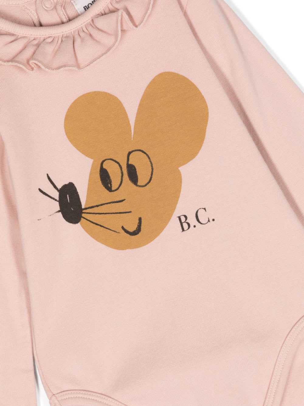 Shop Bobo Choses Baby Mouse Ruffle Collar Body In Pink