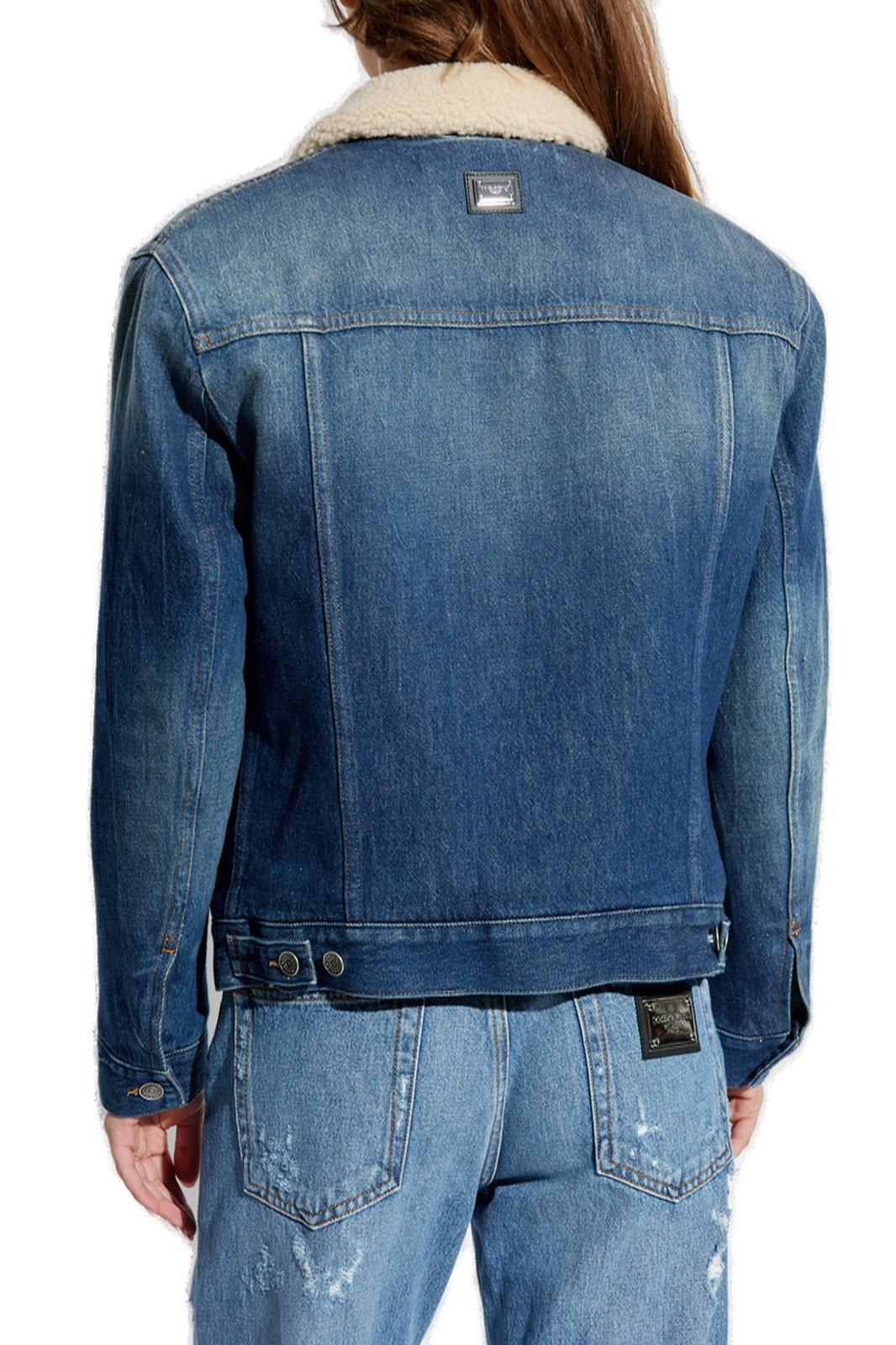 Shop Dolce & Gabbana Logo Plaque Denim Jacket In Variante Abbinata