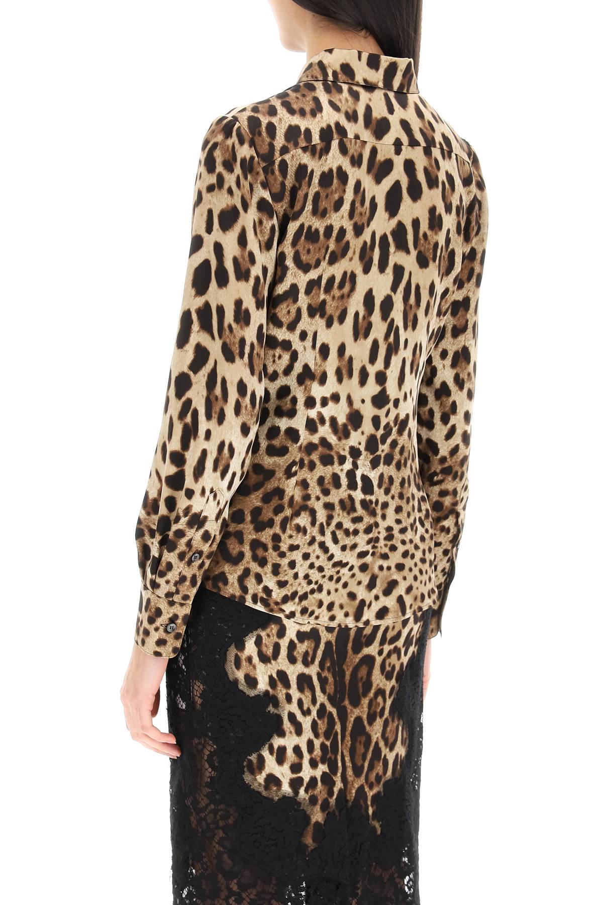 Dolce & Gabbana Leopard-print Silk Shirt In Leo New