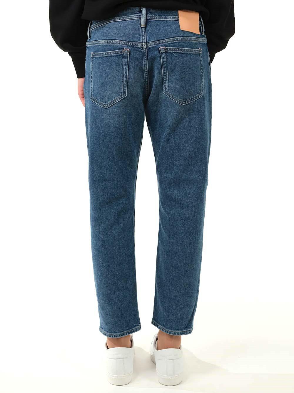 Shop Acne Studios High-rise Cropped Jeans In Mid Blue