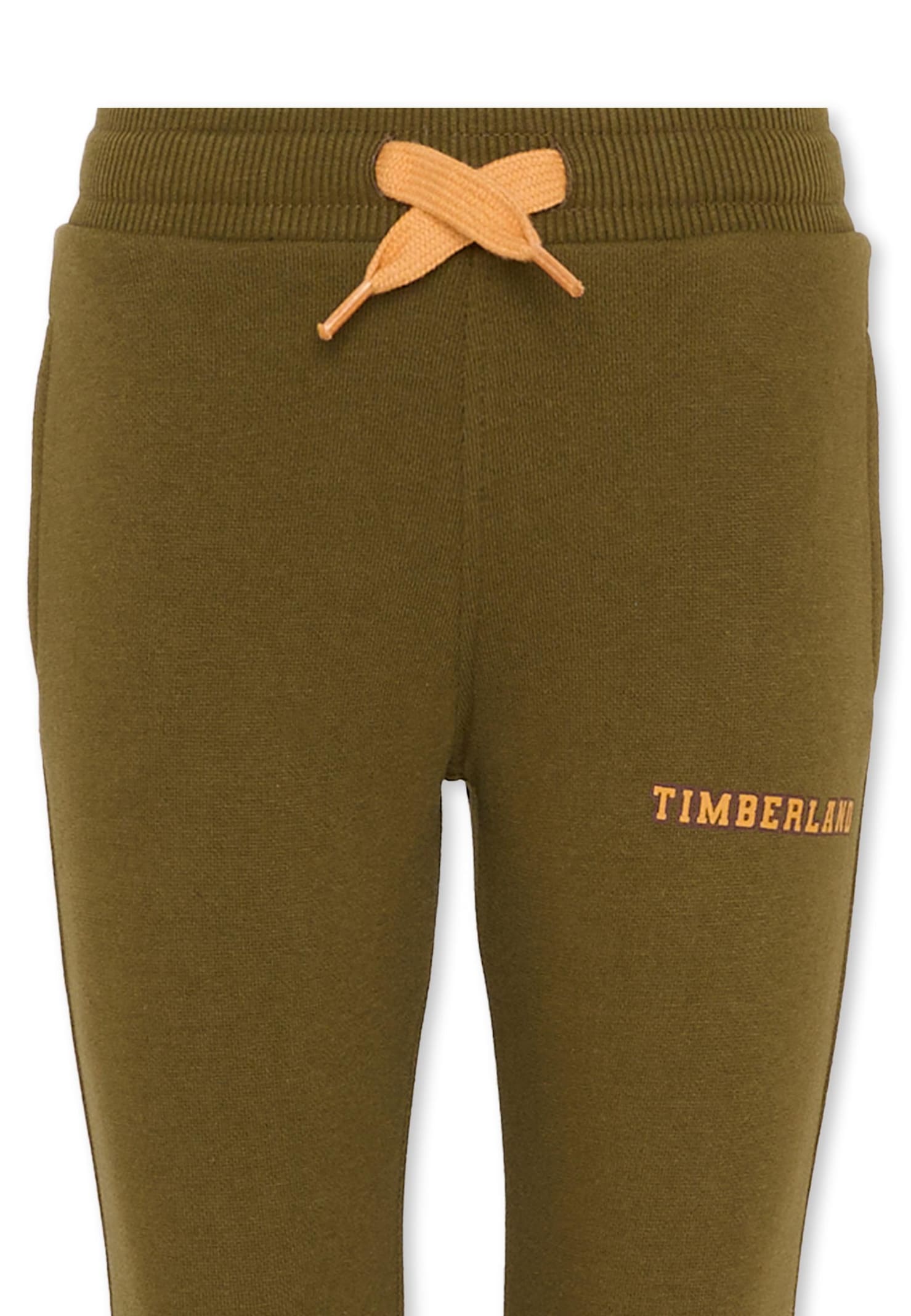 Timberland Green Sweatshirt For Boy With Logo In Brown