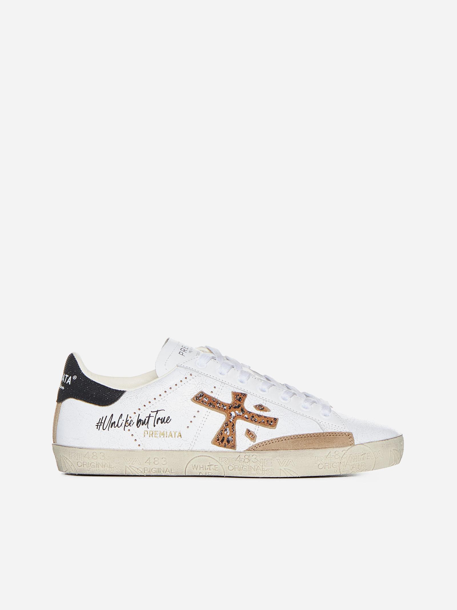 Shop Premiata Steven-d Leather Sneakers