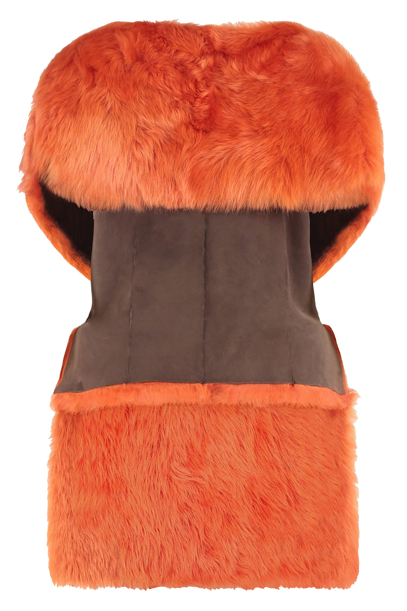 Alberta Ferretti Fur Vest In Brown
