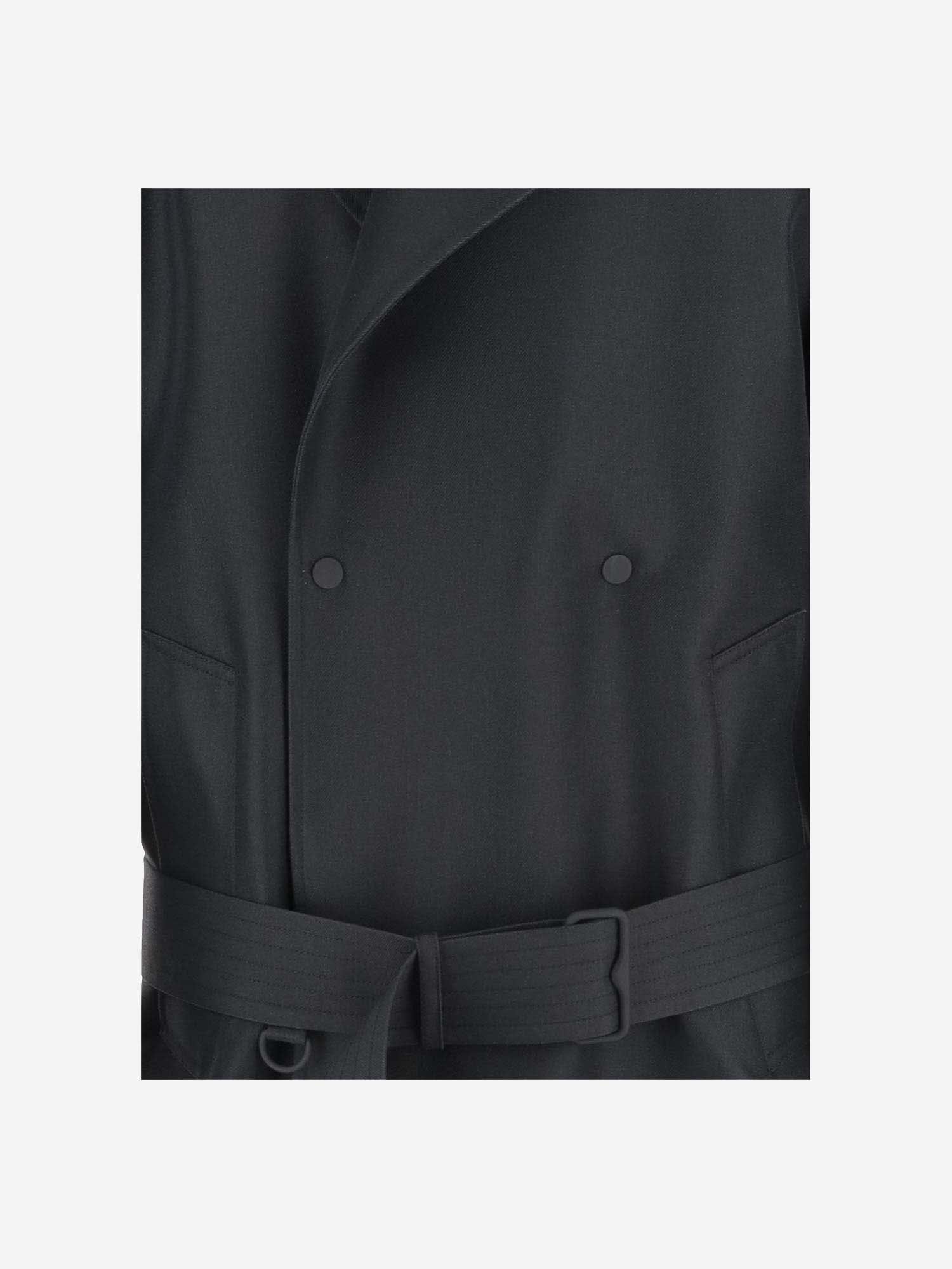 Shop Burberry Silk Blend Trench Coat In Black