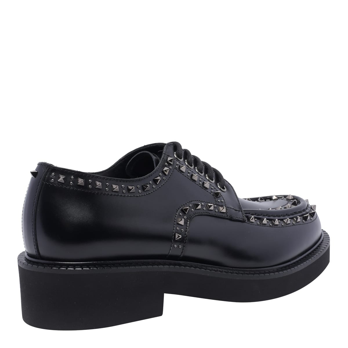 Shop Valentino Gentleglam Laced Up Shoes In Black