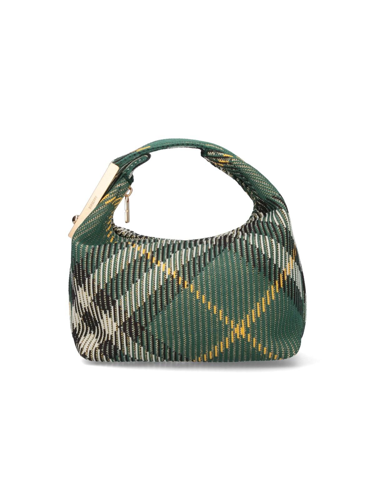 Shop Burberry Mini Handbag Peg In Ivy