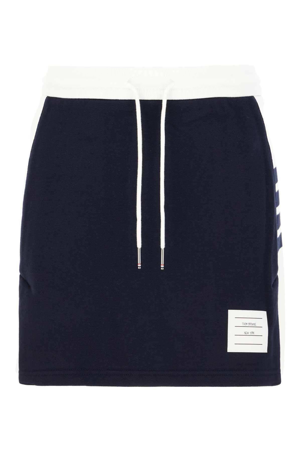 Navy Blue Cotton Mini Skirt