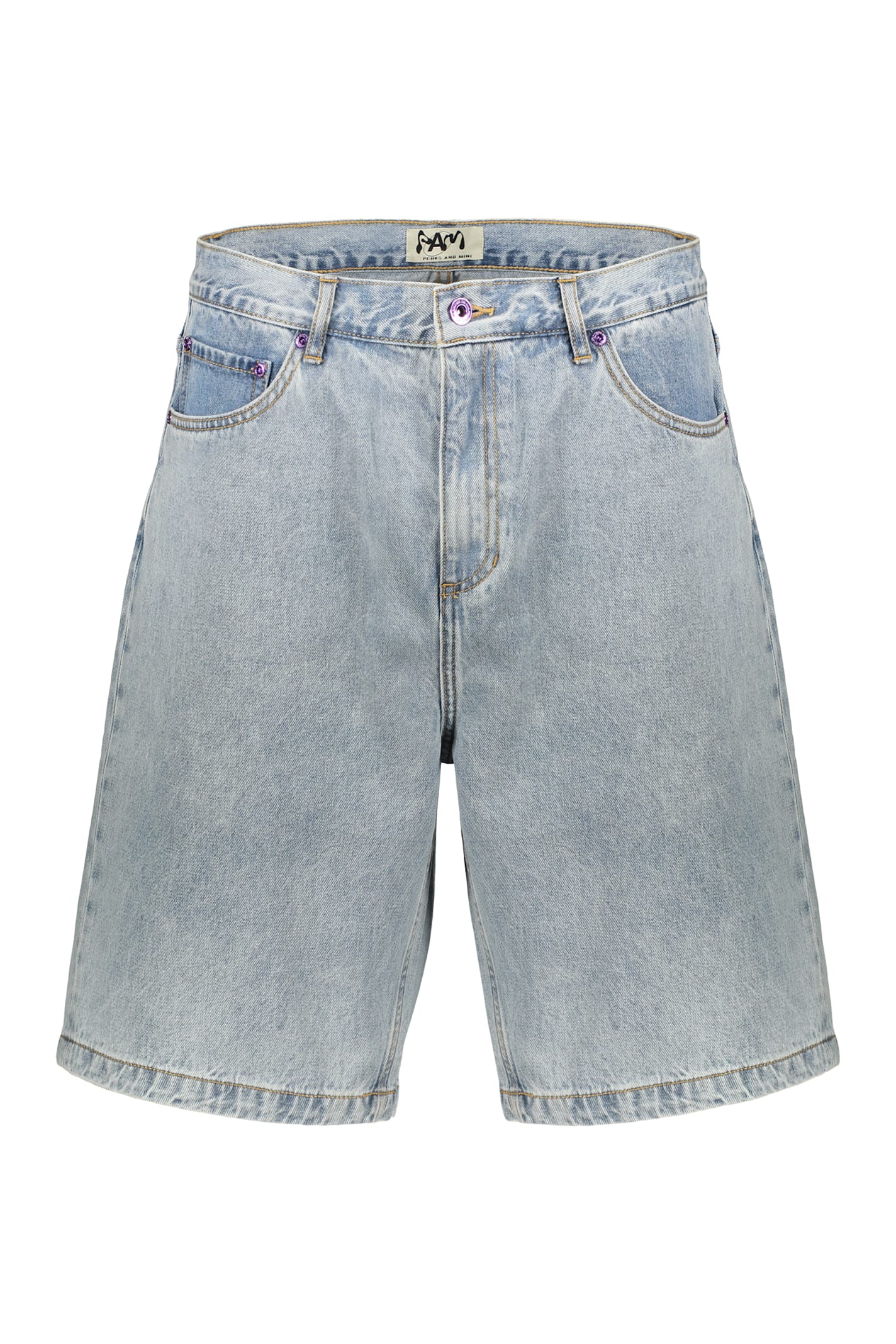 Perks And Mini Denim Bermuda Shorts In Blue