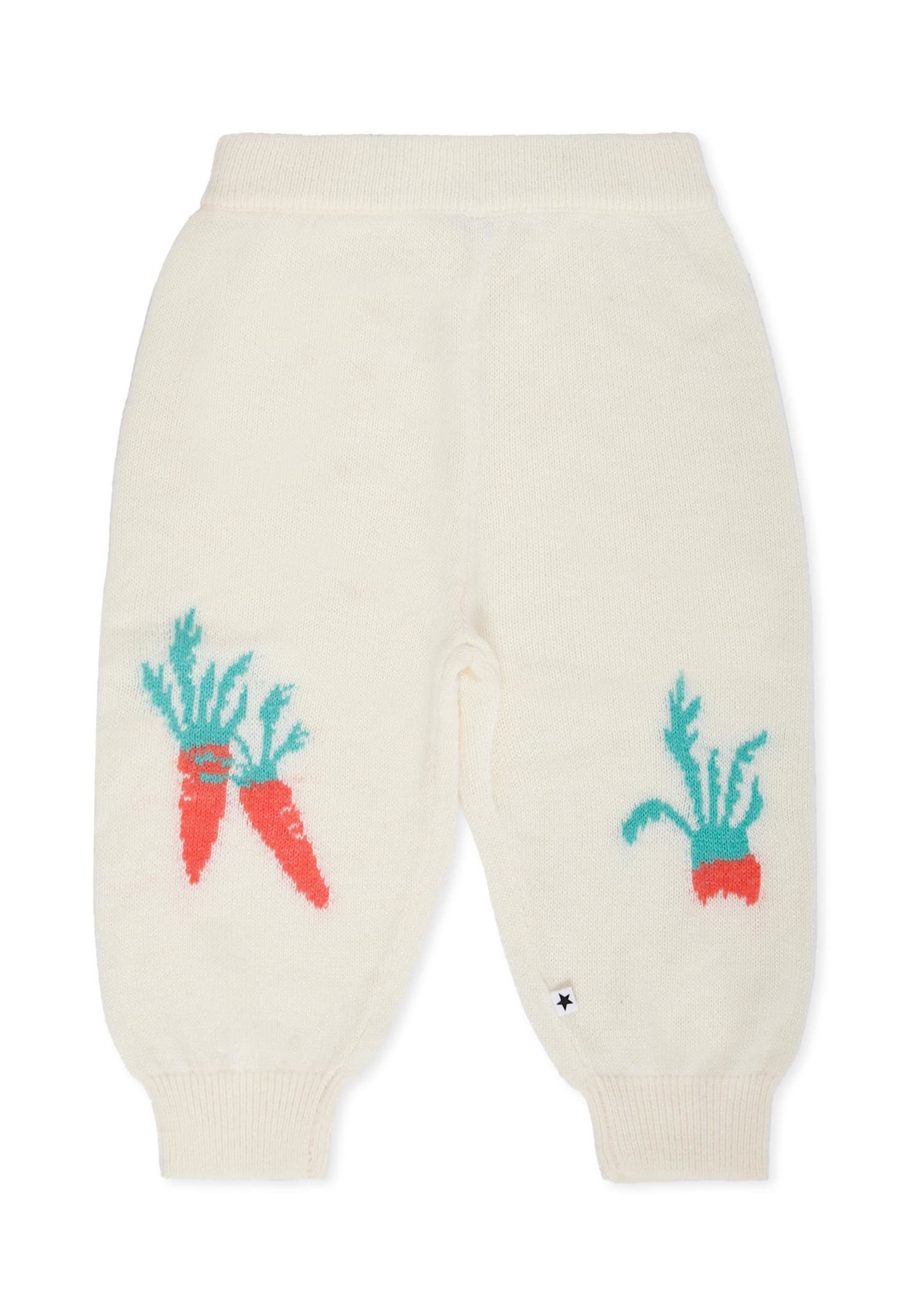 Molo Ivory Trousers For Baby Girl With Carrot In White