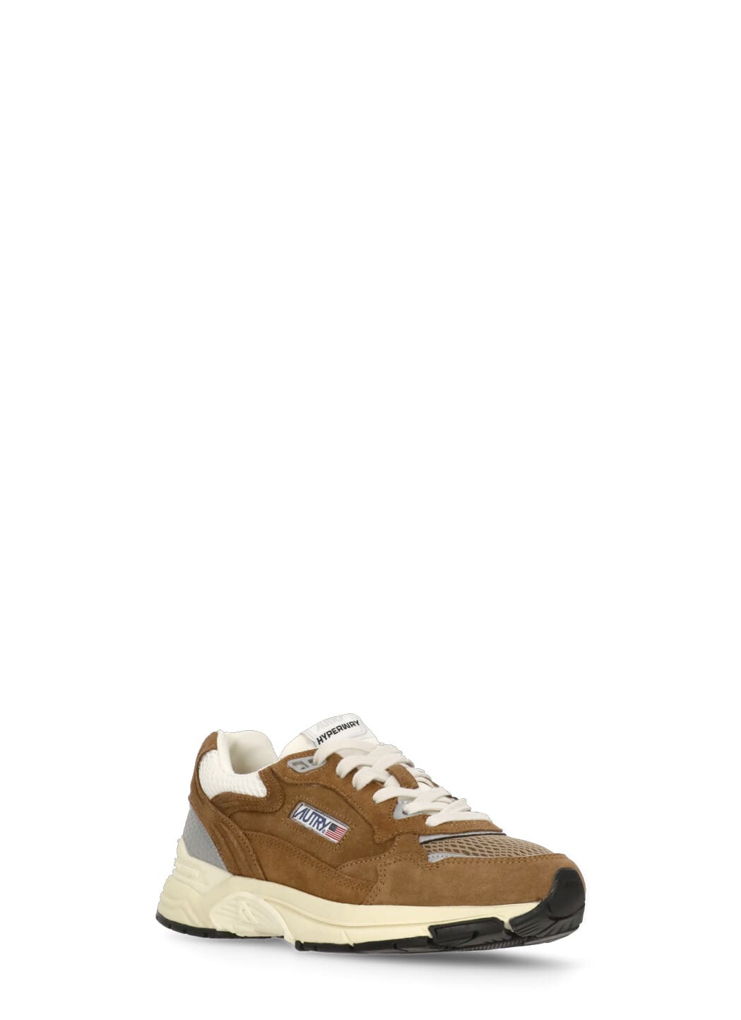Autry Hyperway Sneakers In Mesh And Suede Cigar And Silver In Multi