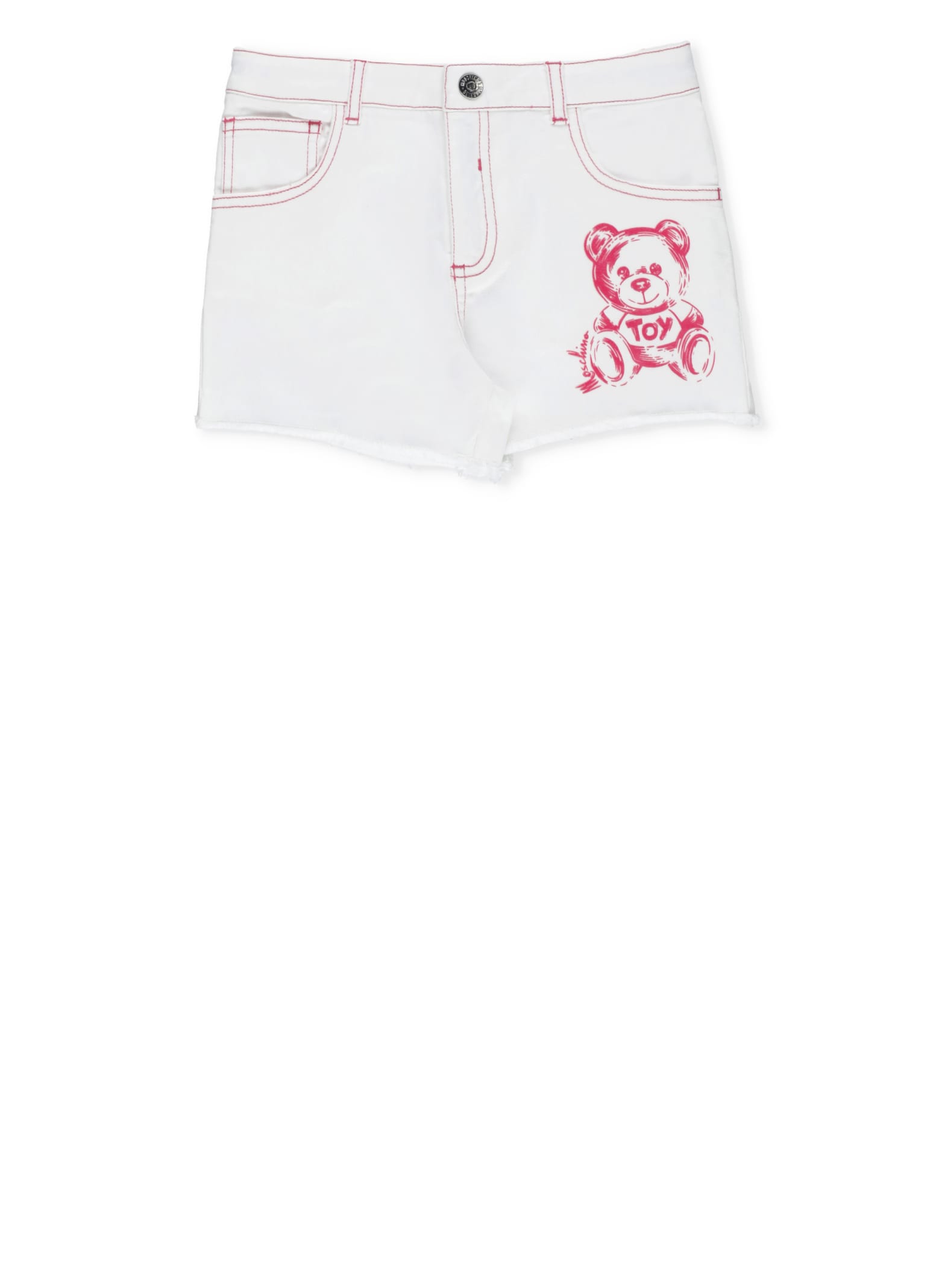 Shop Moschino Cotton Shorts In White