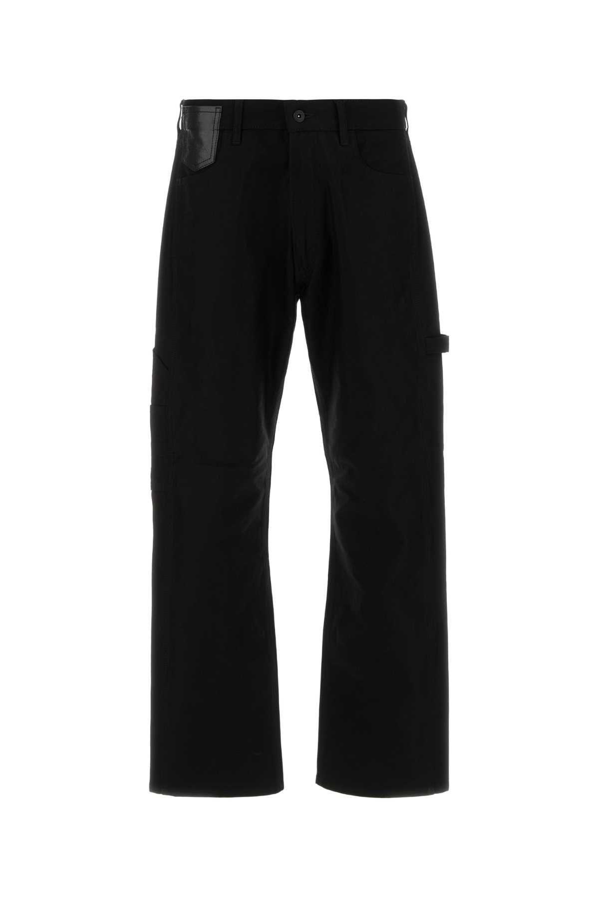 Junya Watanabe Cotton Wide Leg Trousers Featuring Pockets In Black