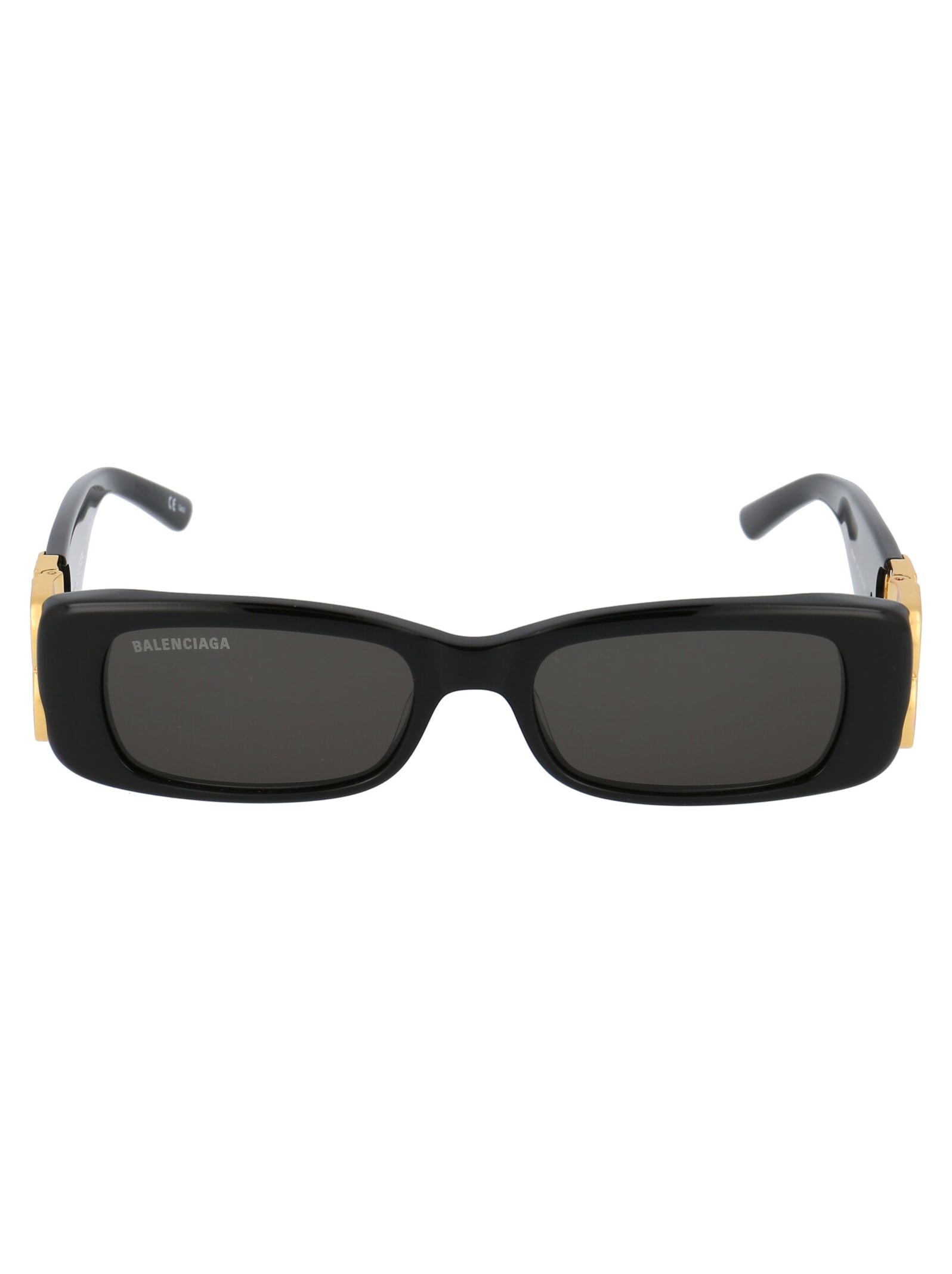 Shop Balenciaga Bb0096s Sunglasses In 001 Black Gold Grey