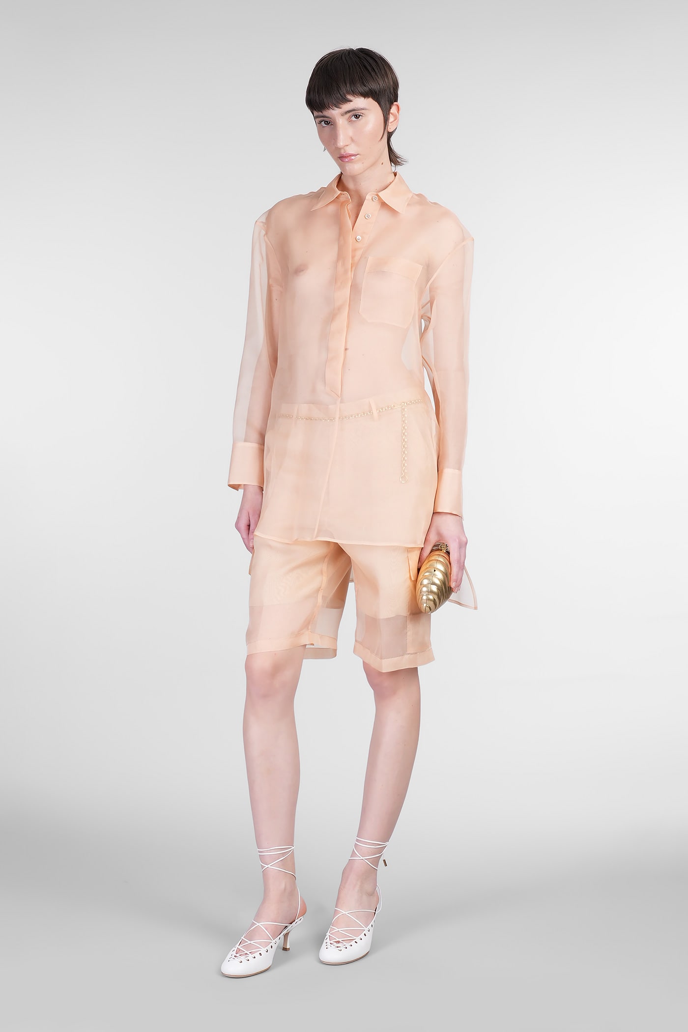 Del Core Shirt In Rose-pink Silk