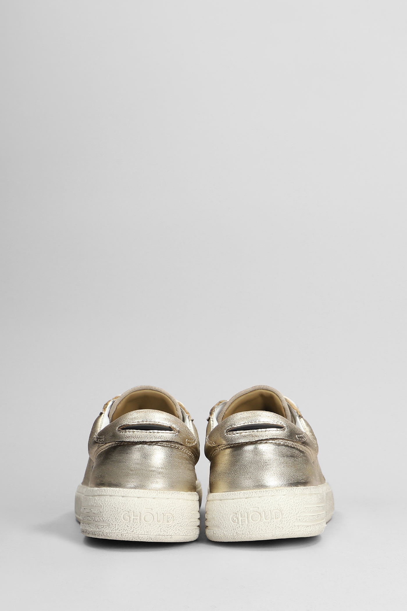 Shop Ghoud Lido Brushed Sneakers In Gold Leather