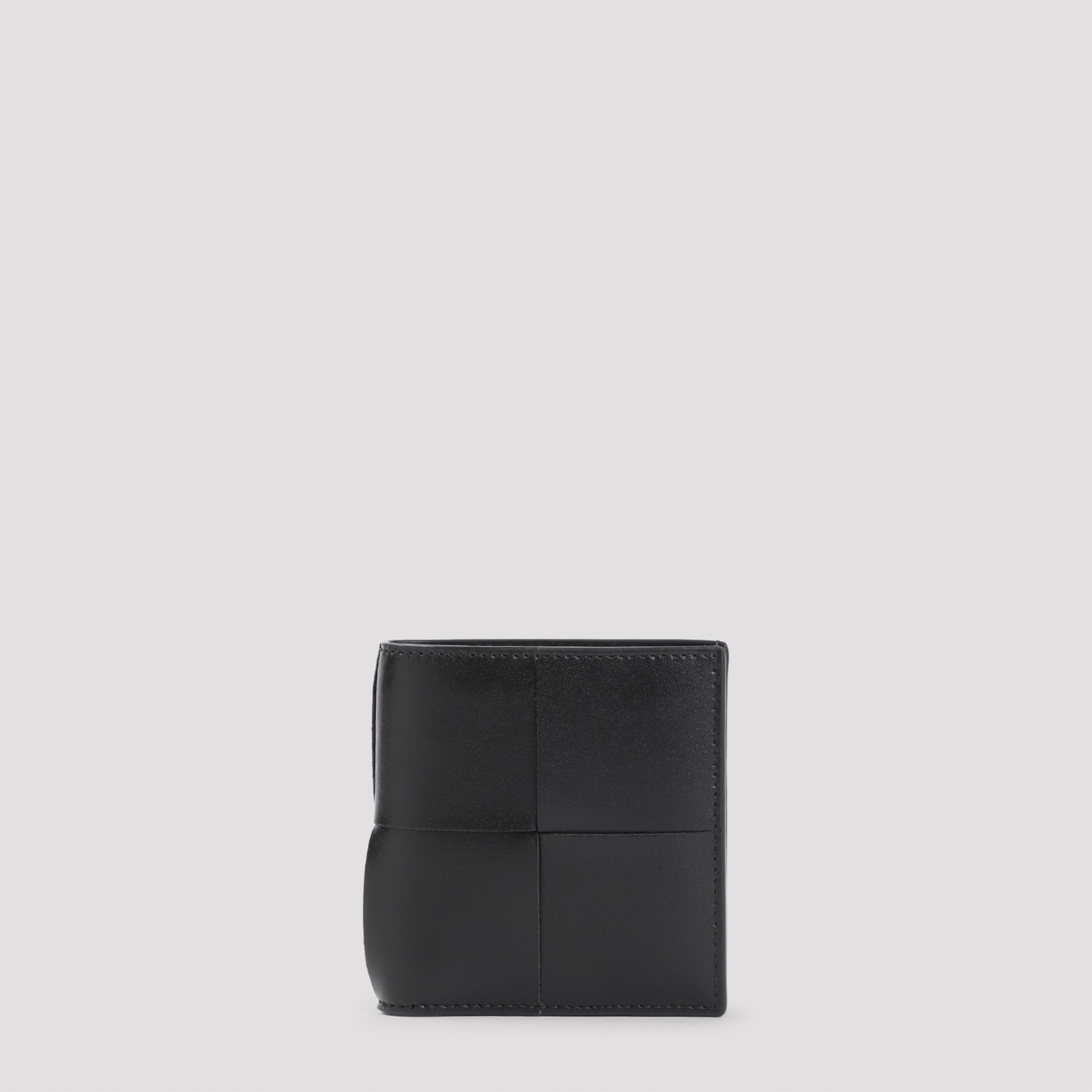 Shop Bottega Veneta Cassette Bifold Wallet In Black Silver