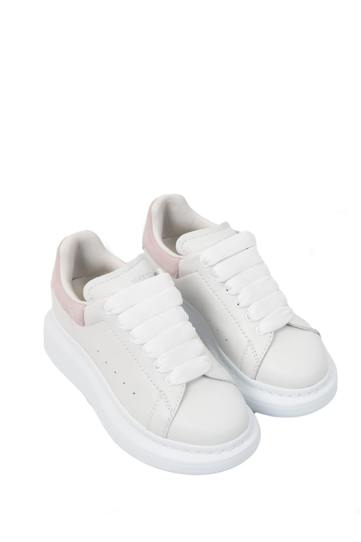 Shop Alexander Mcqueen Leather Sneakers In White