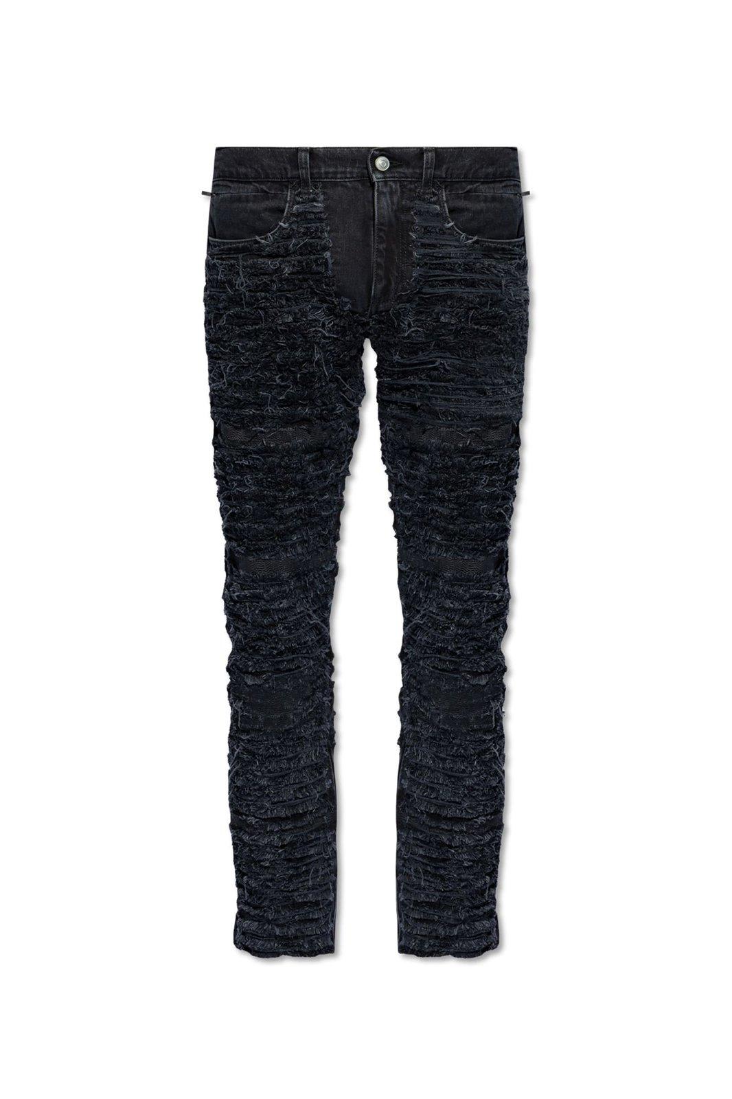 Shop Alyx Logo-patch Distressed Skinny Jeans In Black