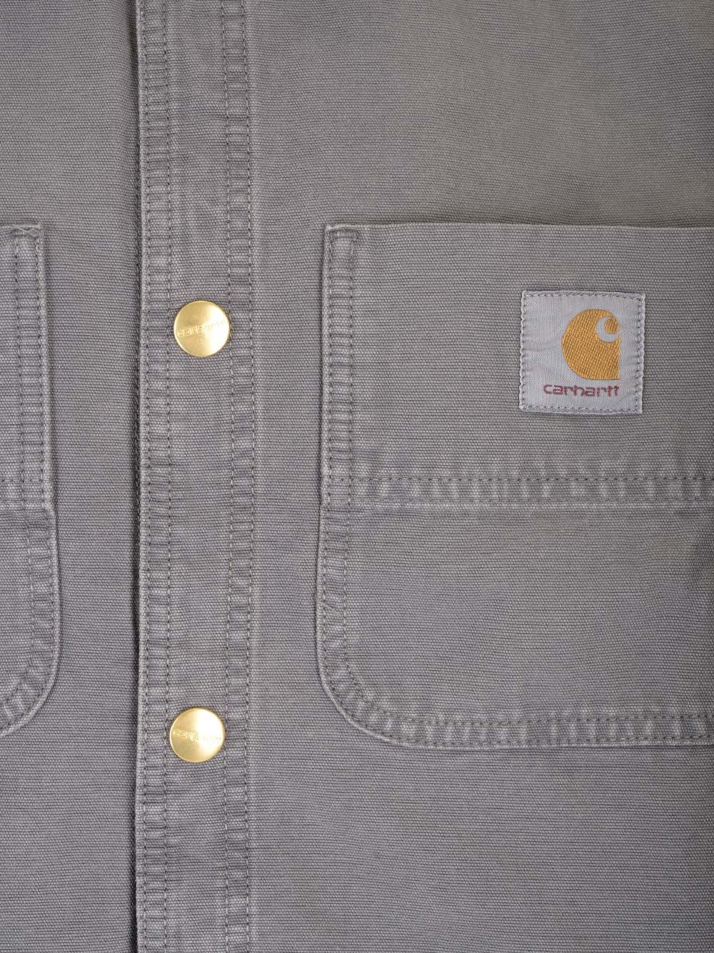 Shop Carhartt Conro Shirt Jacket Graphite Stone Dyed In Grey