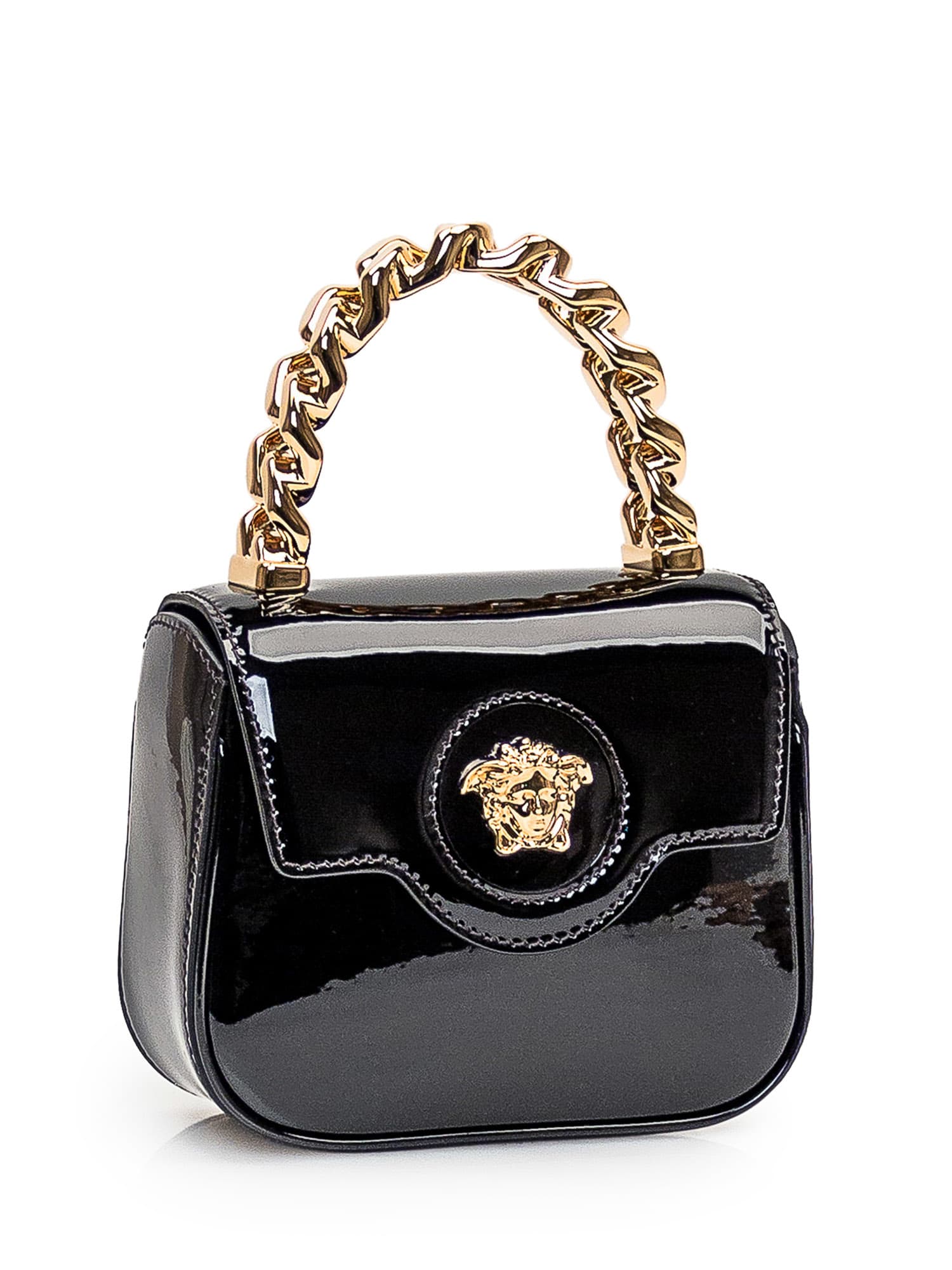 Shop Versace The Medusa Mini Bag In Nero-oro