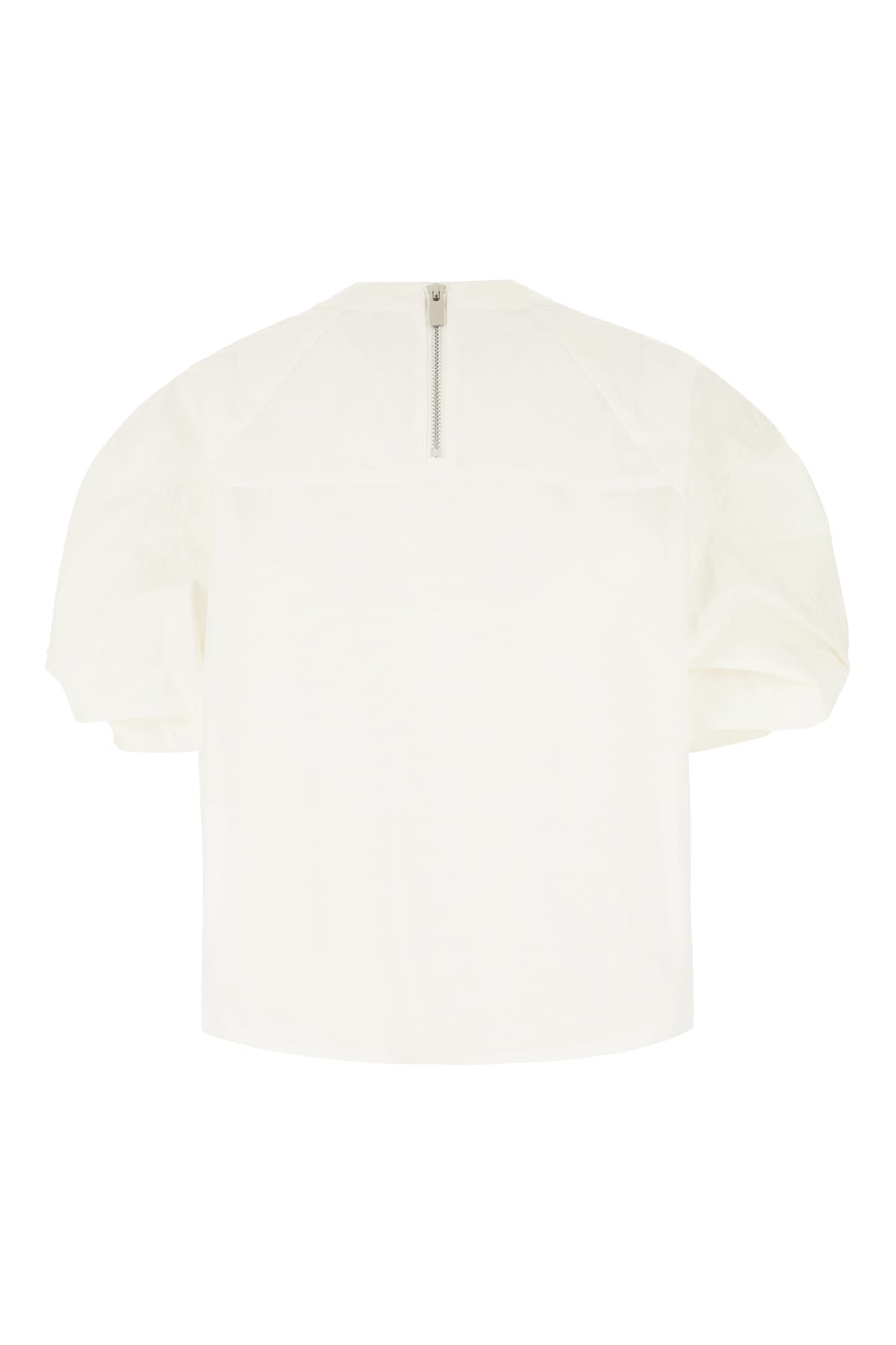 SACAI WHITE POLYESTER BLEND TOP 