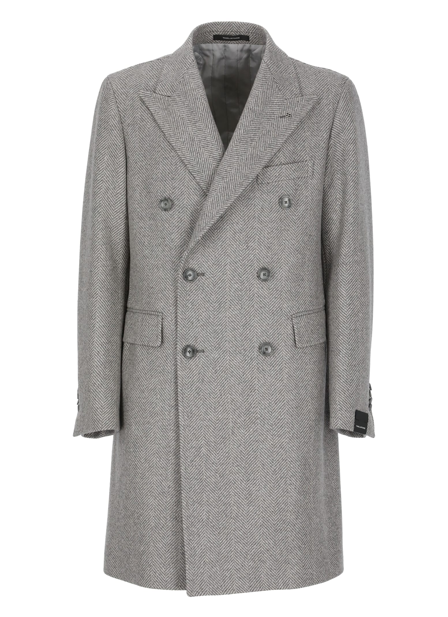 Shop Tagliatore Virgin Wool Coat In Grey