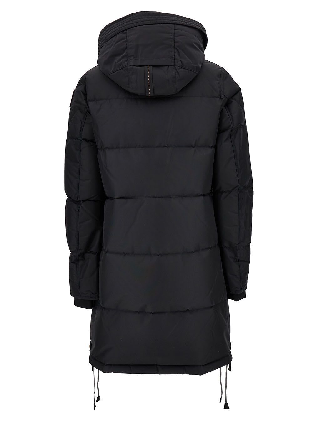 Shop Parajumpers Long Hooded Down Jacket With Maxi Buckle In Polyamide Woman In Black
