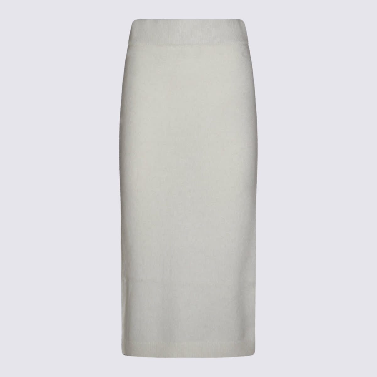 Twinset Ribbed Knit Skirt In White