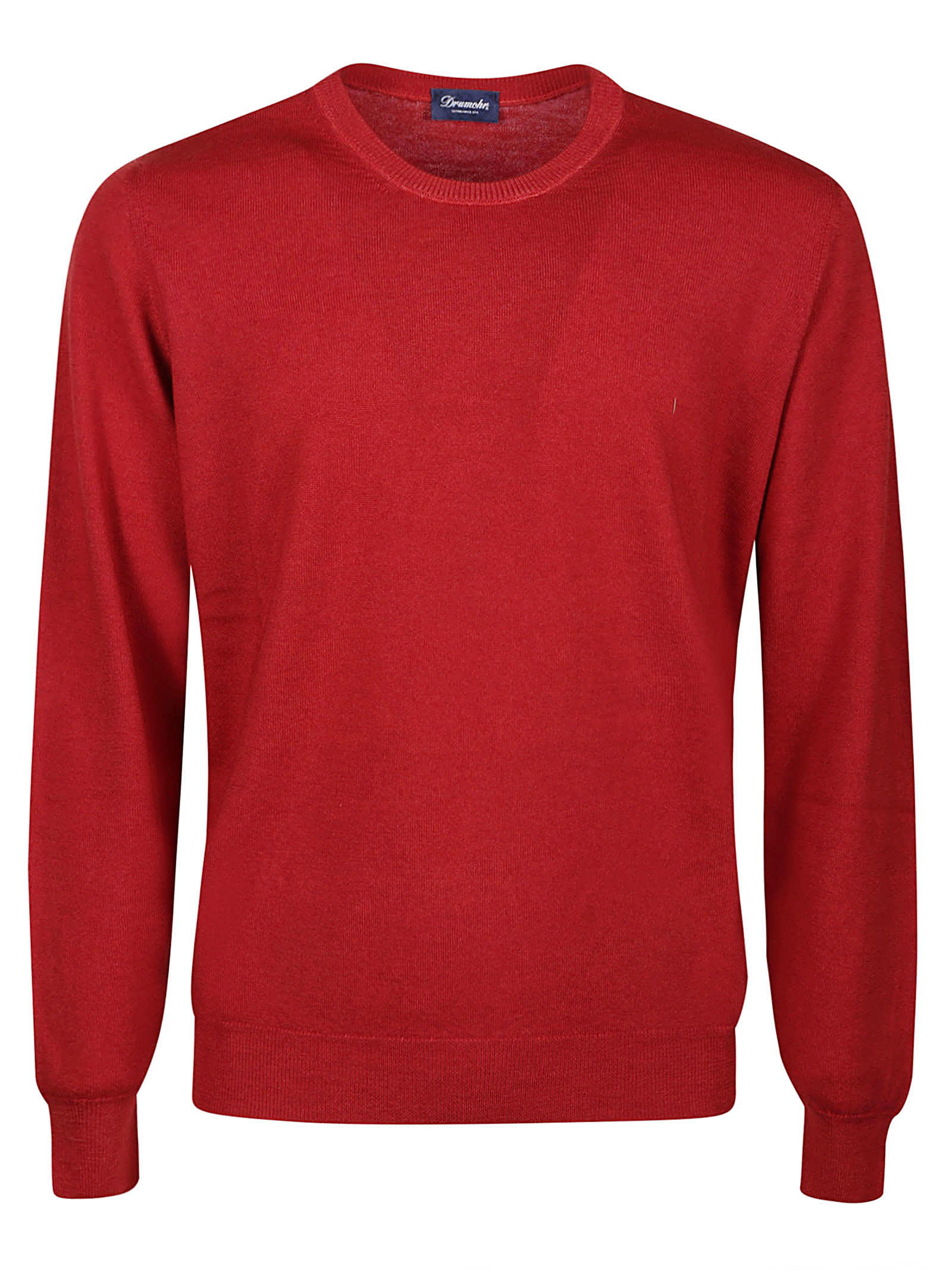 Drumohr Crewneck Wool Sweater In Rosso