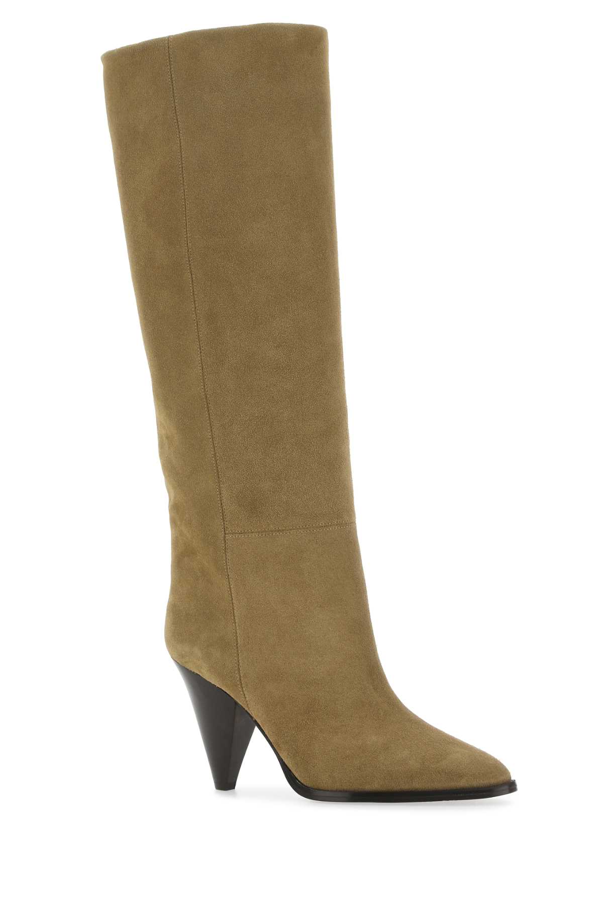 Isabel Marant Khakhi Suede Slouchy B Boots In Brown