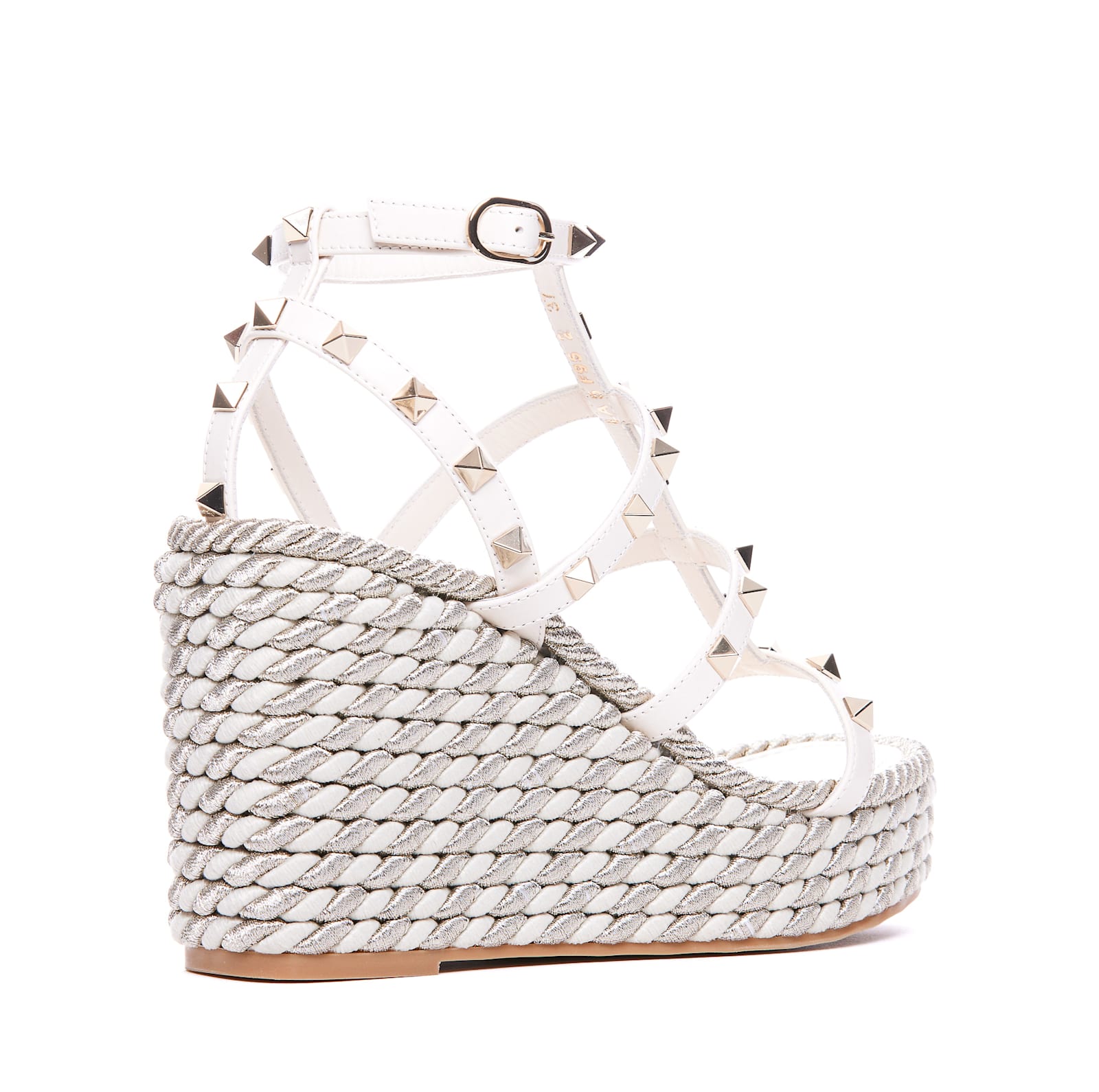 Valentino Garavani Women Rockstud Wedged Sandals In White