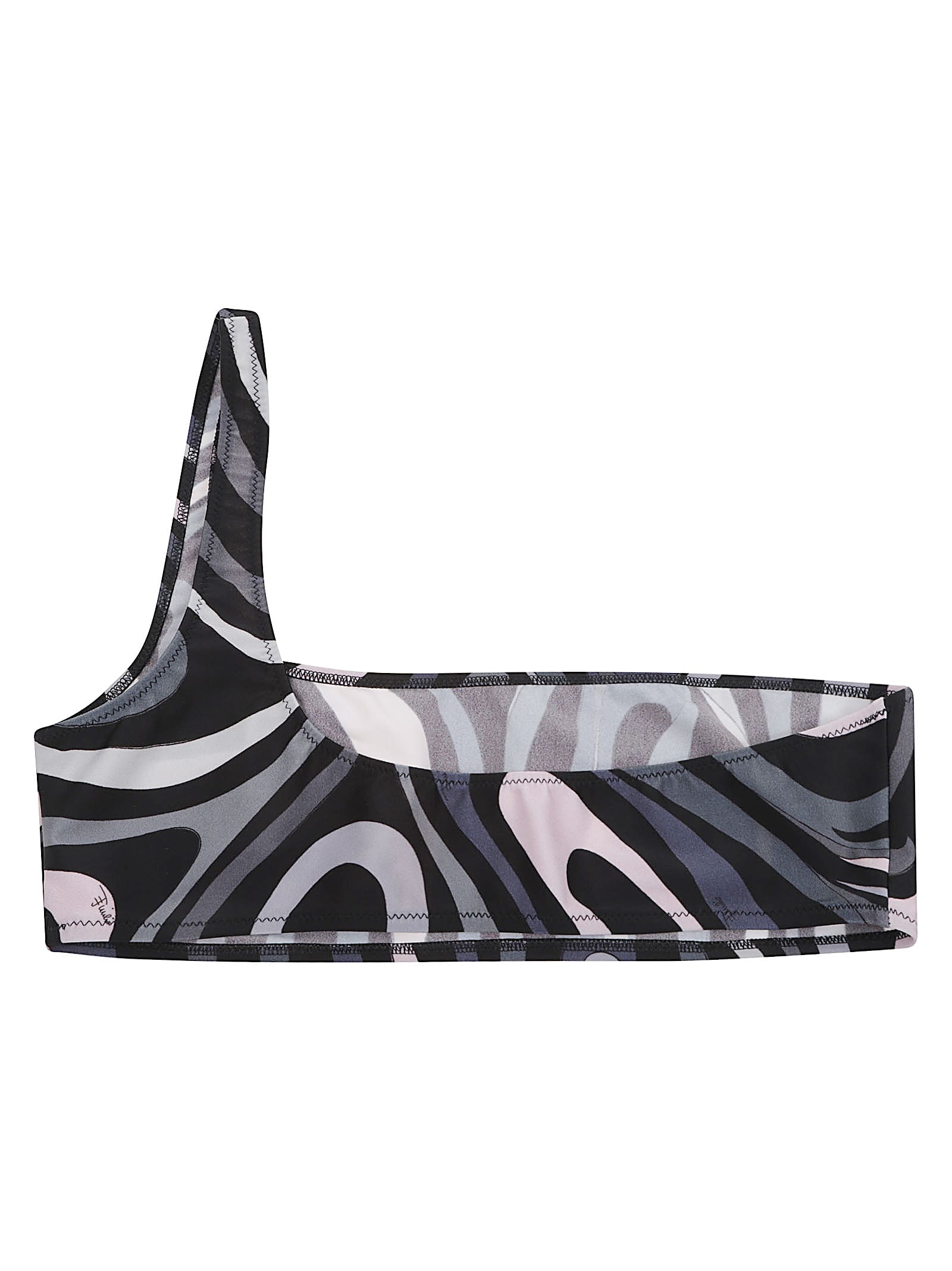 Pucci One-shoulder Bikini Top In Multi