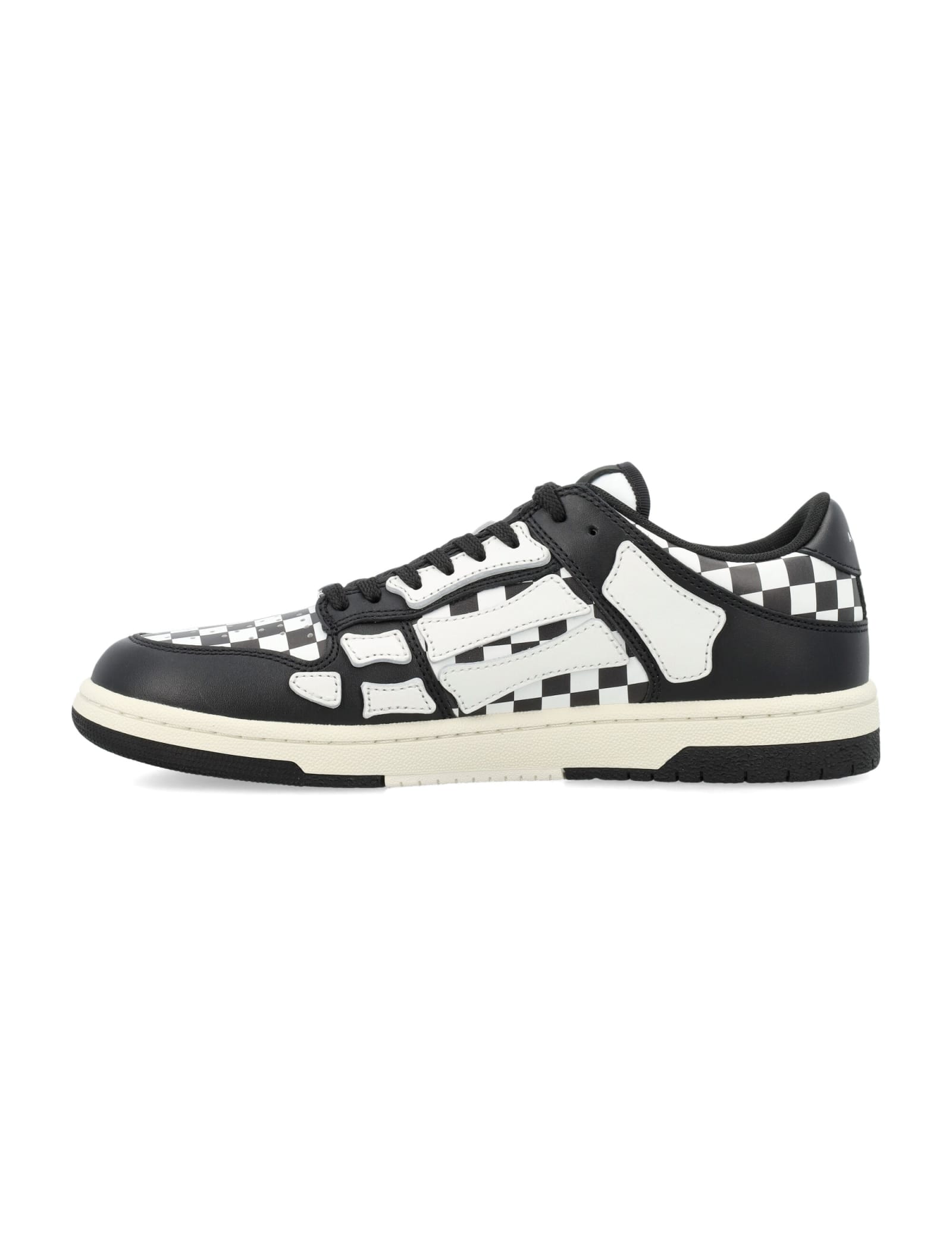 Amiri Checkered Skel Top Low Sneakers In Black White