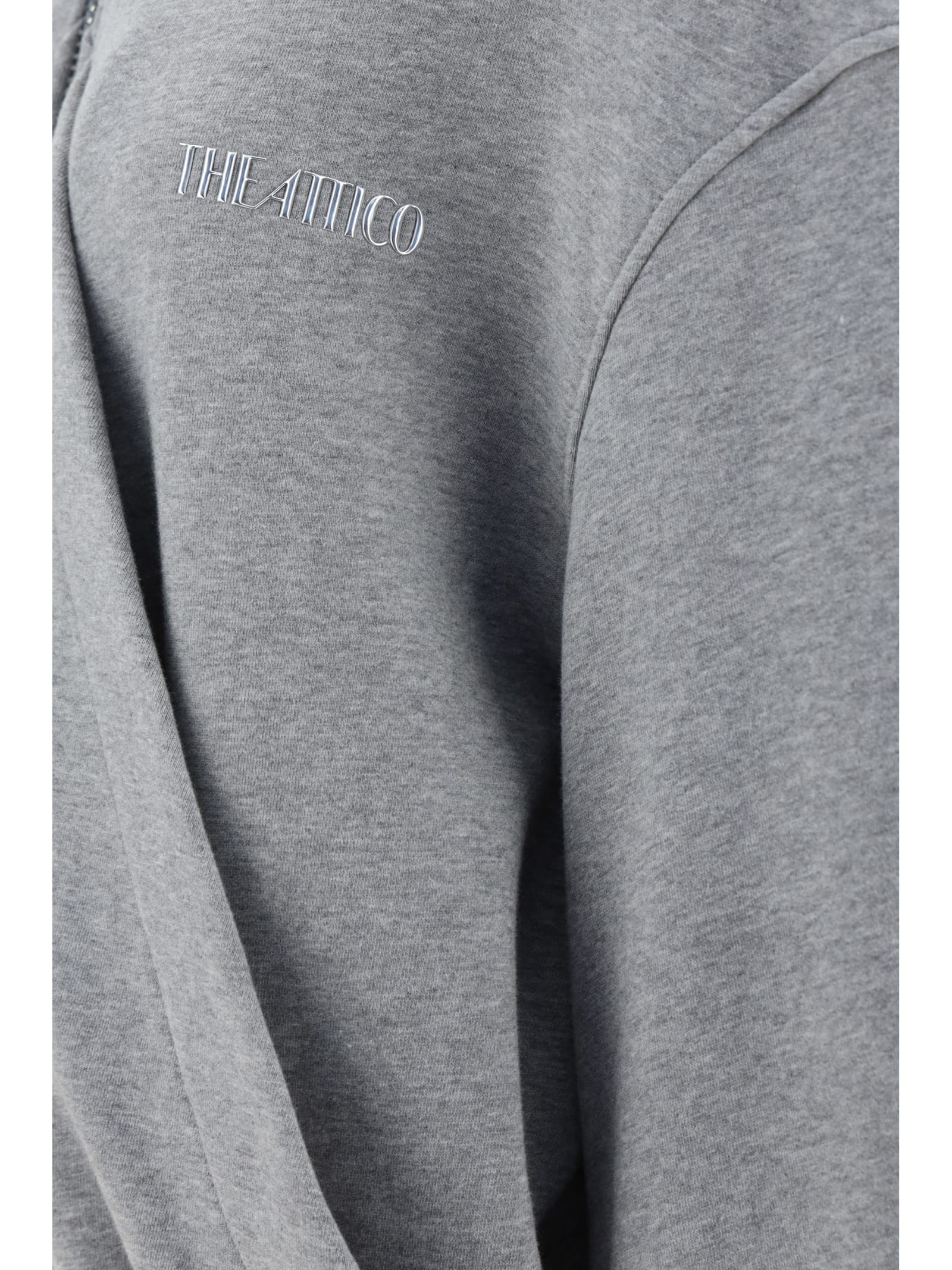 Shop Attico Hoodie In Melange Grey