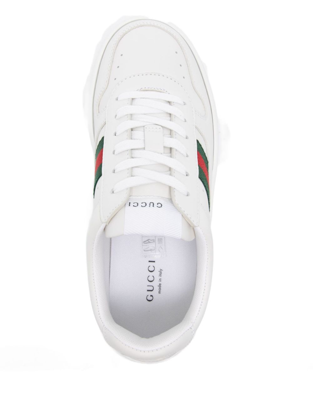 Gucci Chunky Leather Sneakers In White