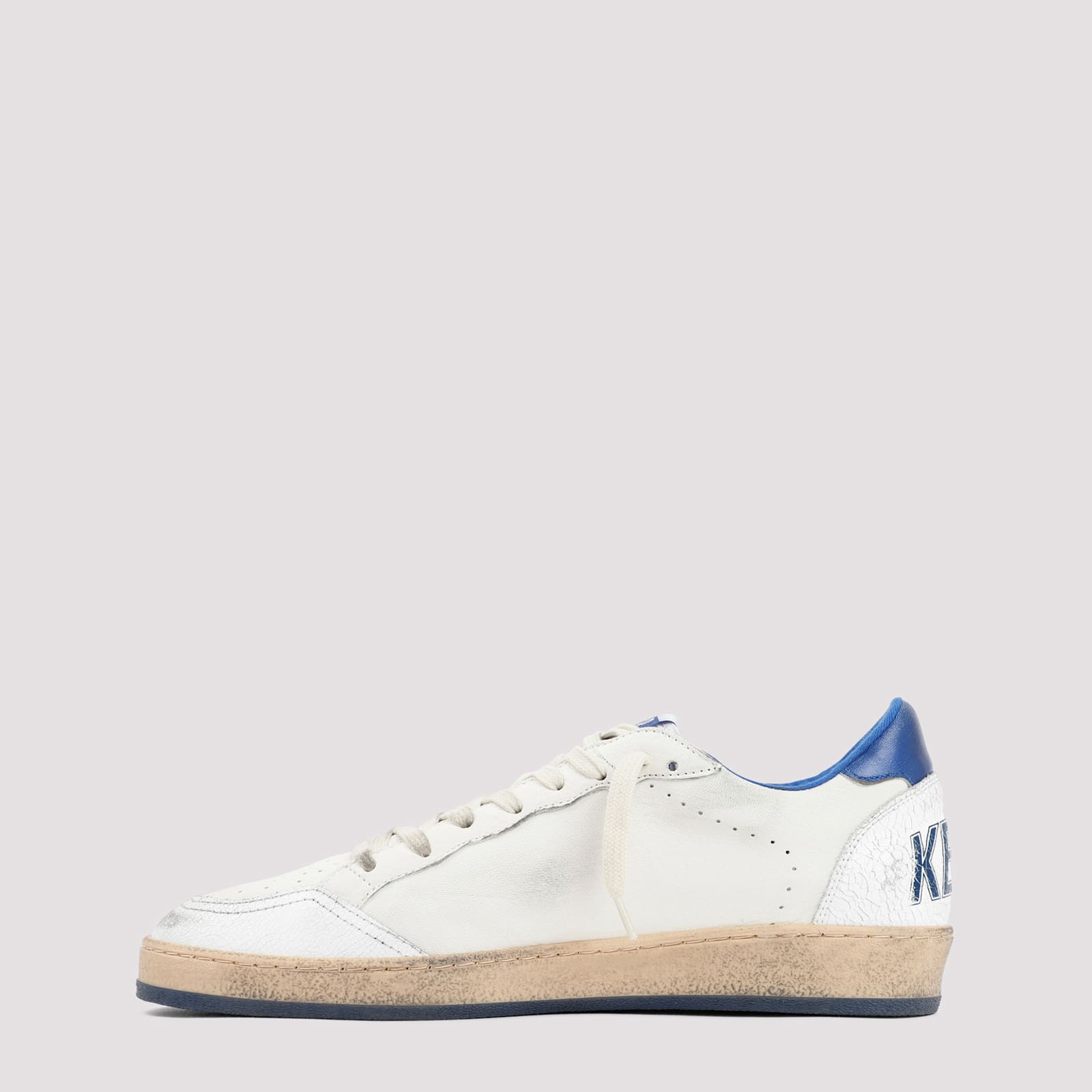 Golden Goose White And Blue Ball Star Sneakers In White