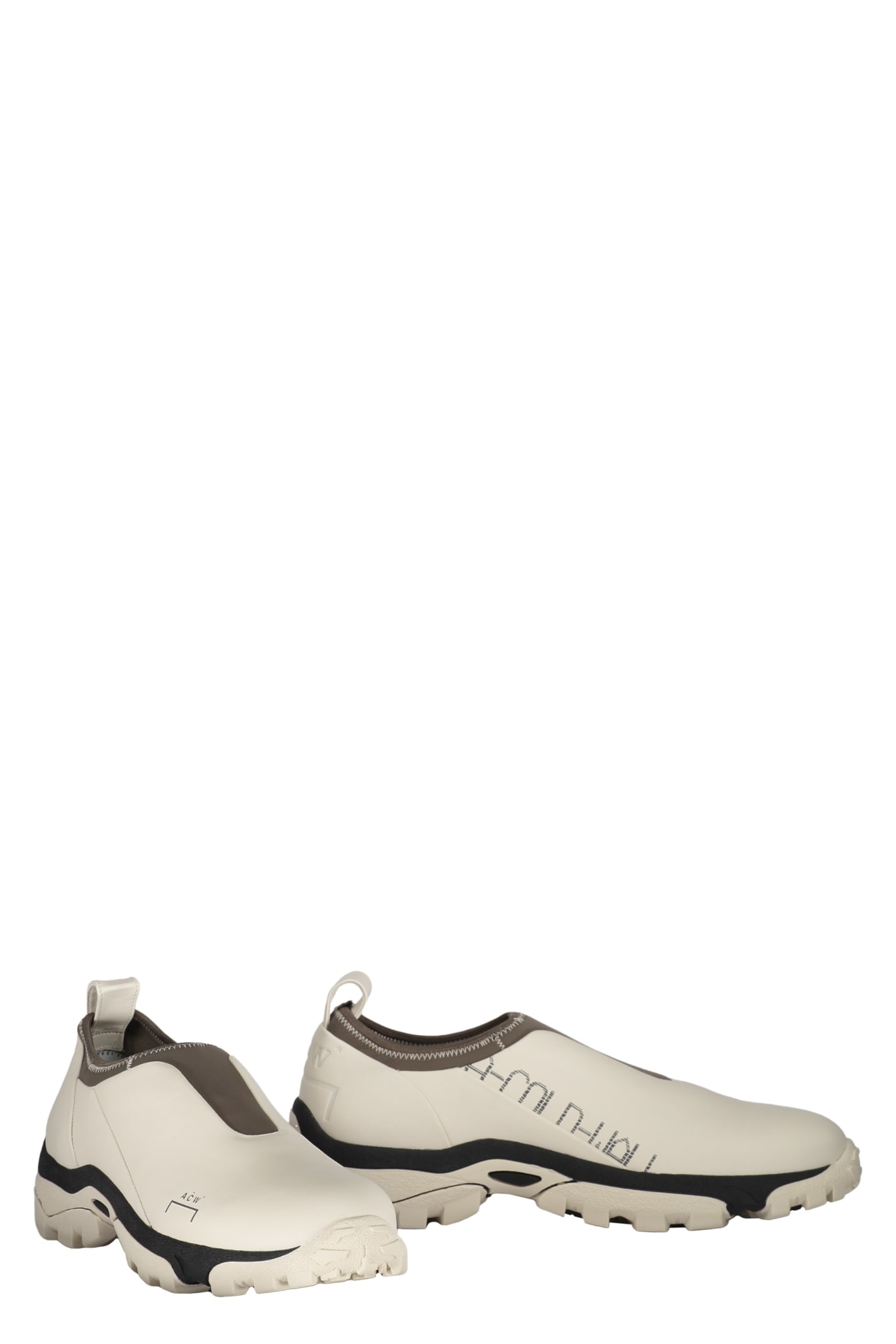 Shop A-cold-wall* Logo Detail Leather Sneakers In Ivory