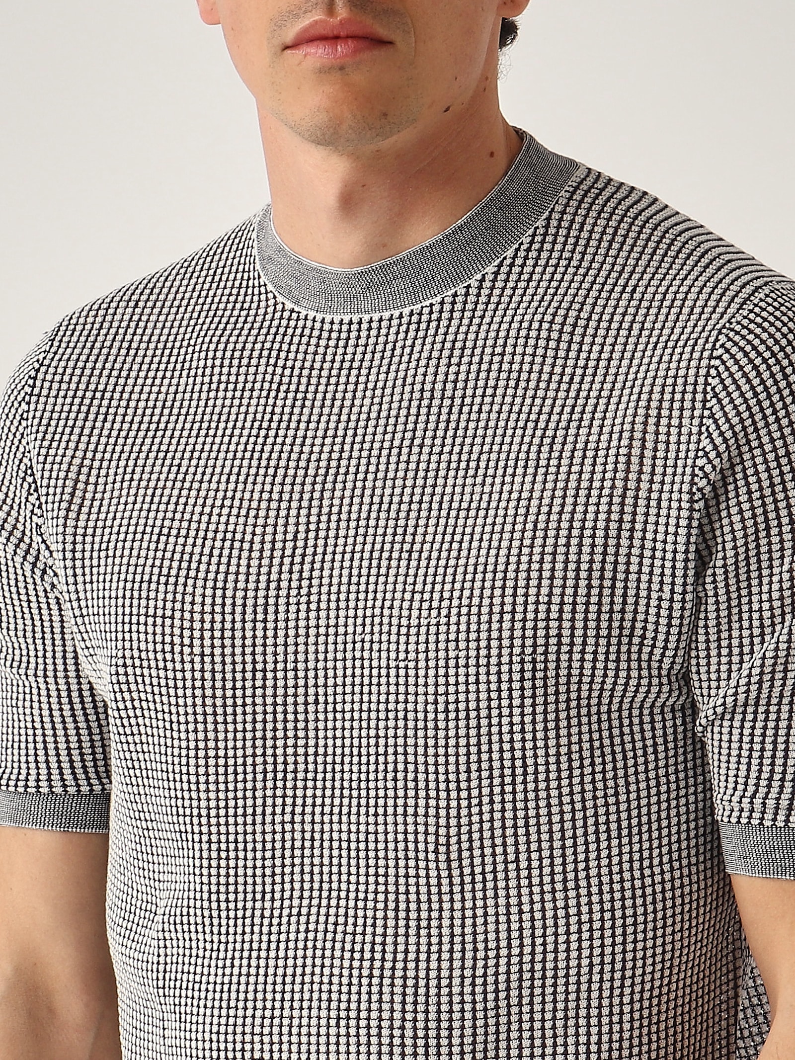 Ballantyne Pullover M/c Punto Waffle Sweater In Blu-bianco