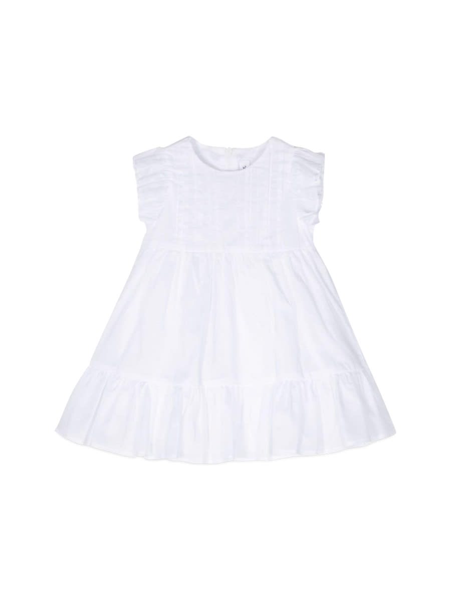 Il Gufo White Cotton Voile Dress With Culotte In White