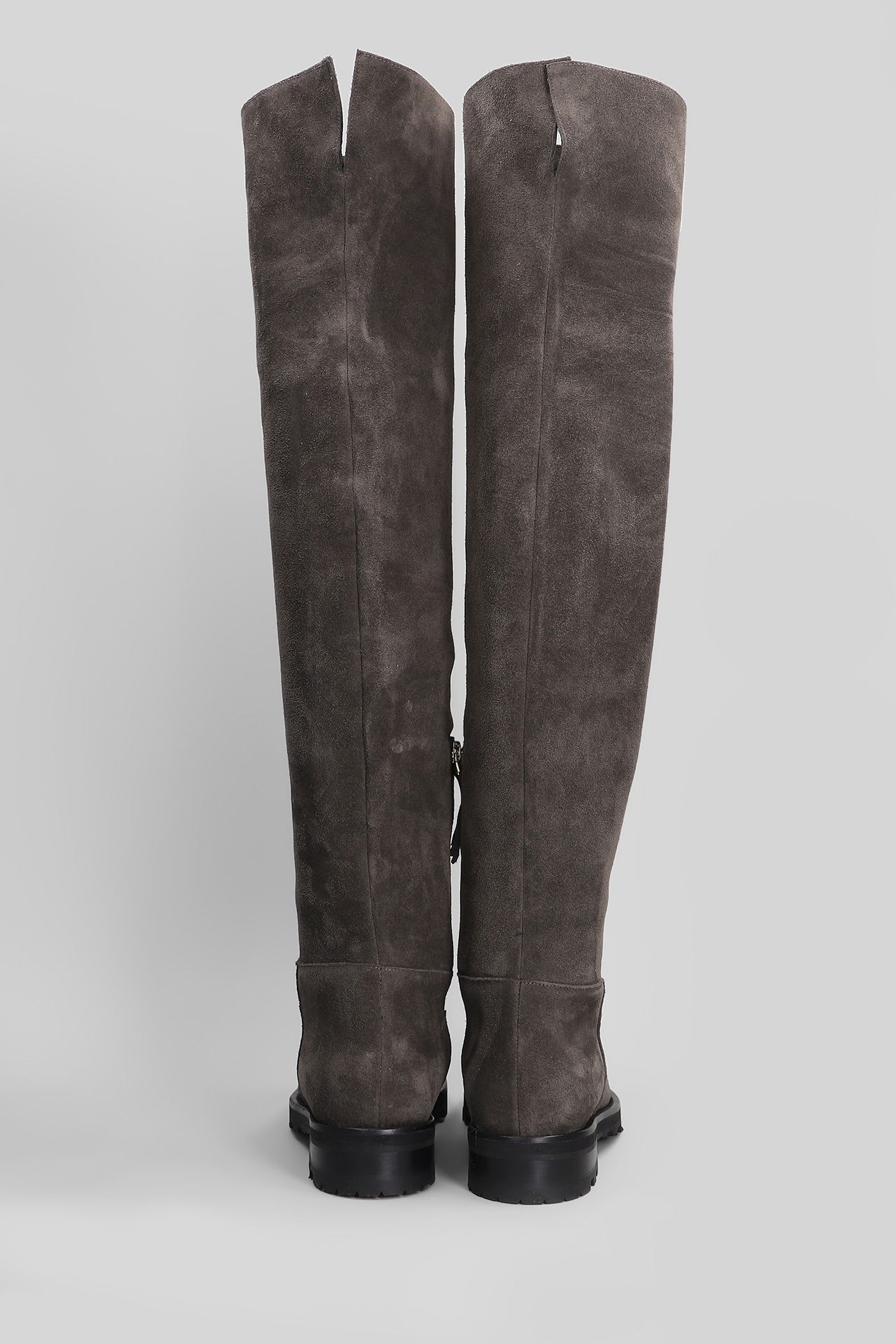 Roberto Festa Luz Low Heels Boots In Dark Brown Suede In Multi