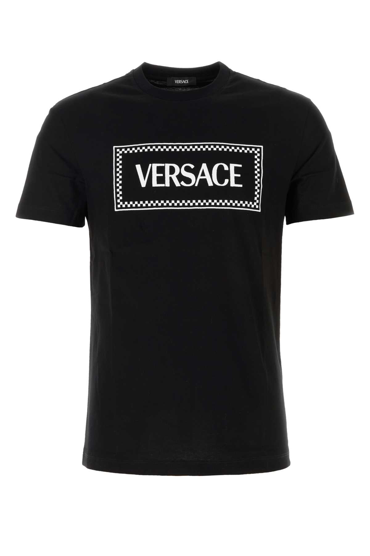 Versace Black Cotton T-shirt In 1b000